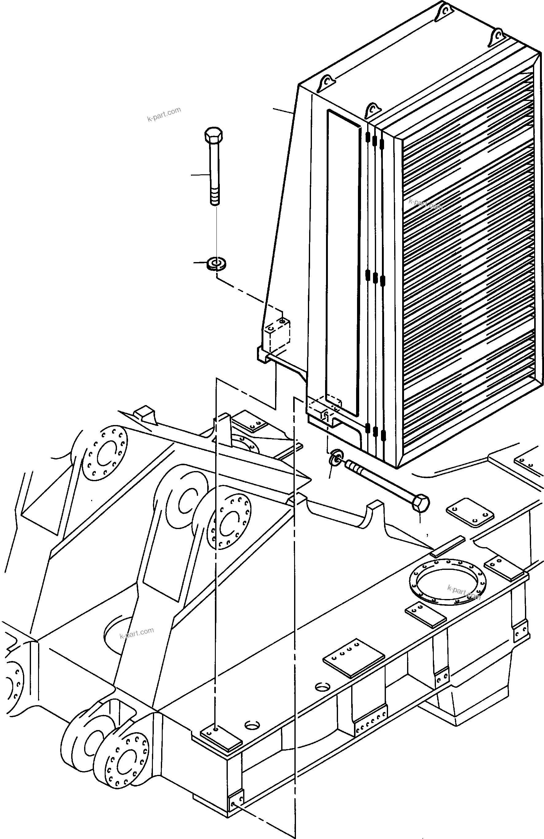 Komatsu parts book diagram for PC8000-6E S/N 12088: OIL COOLER SYSTEM ARR.