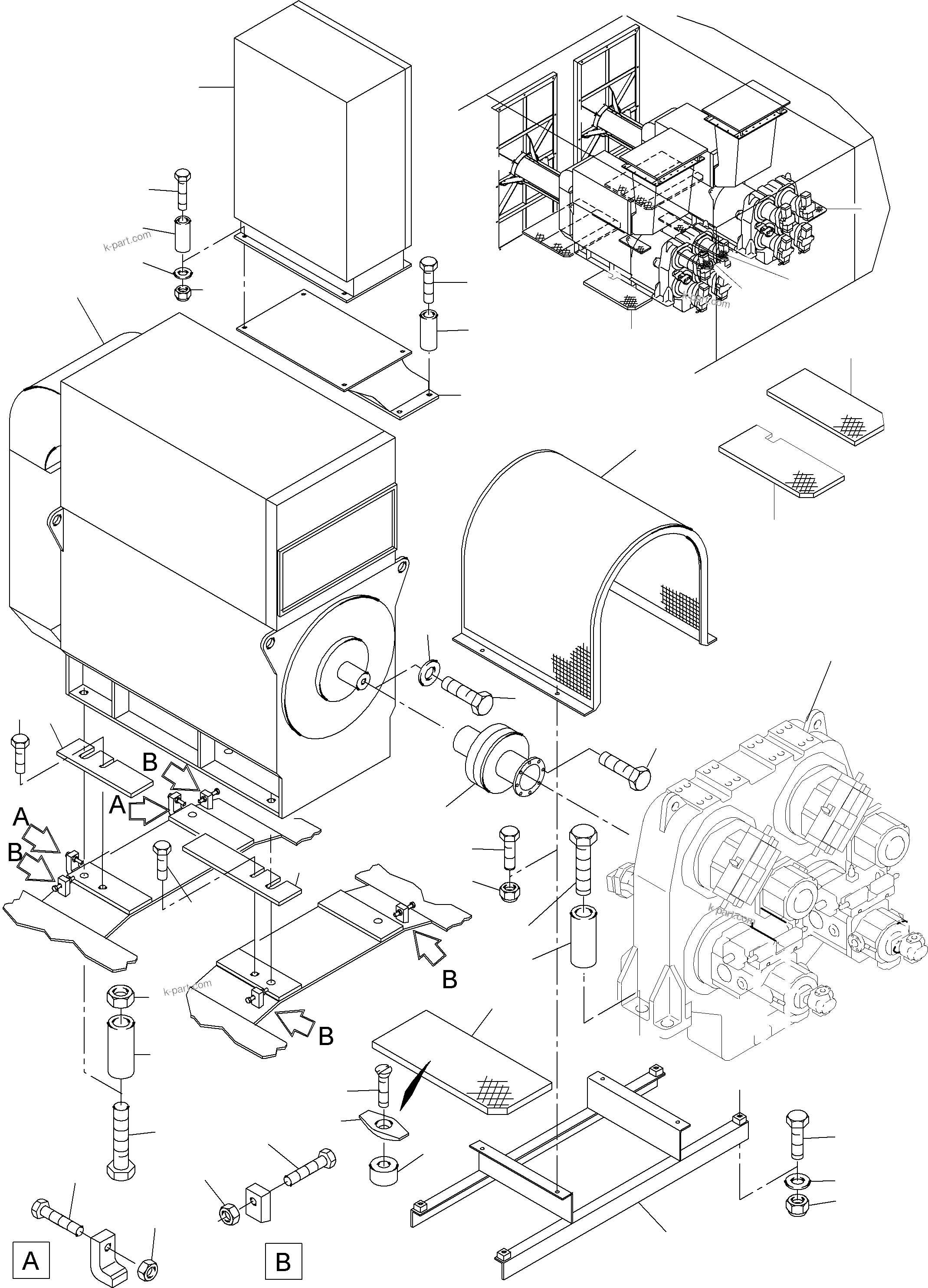 Komatsu parts book diagram for PC8000-6E S/N 12088: DRIVE ARRANGEMENT
