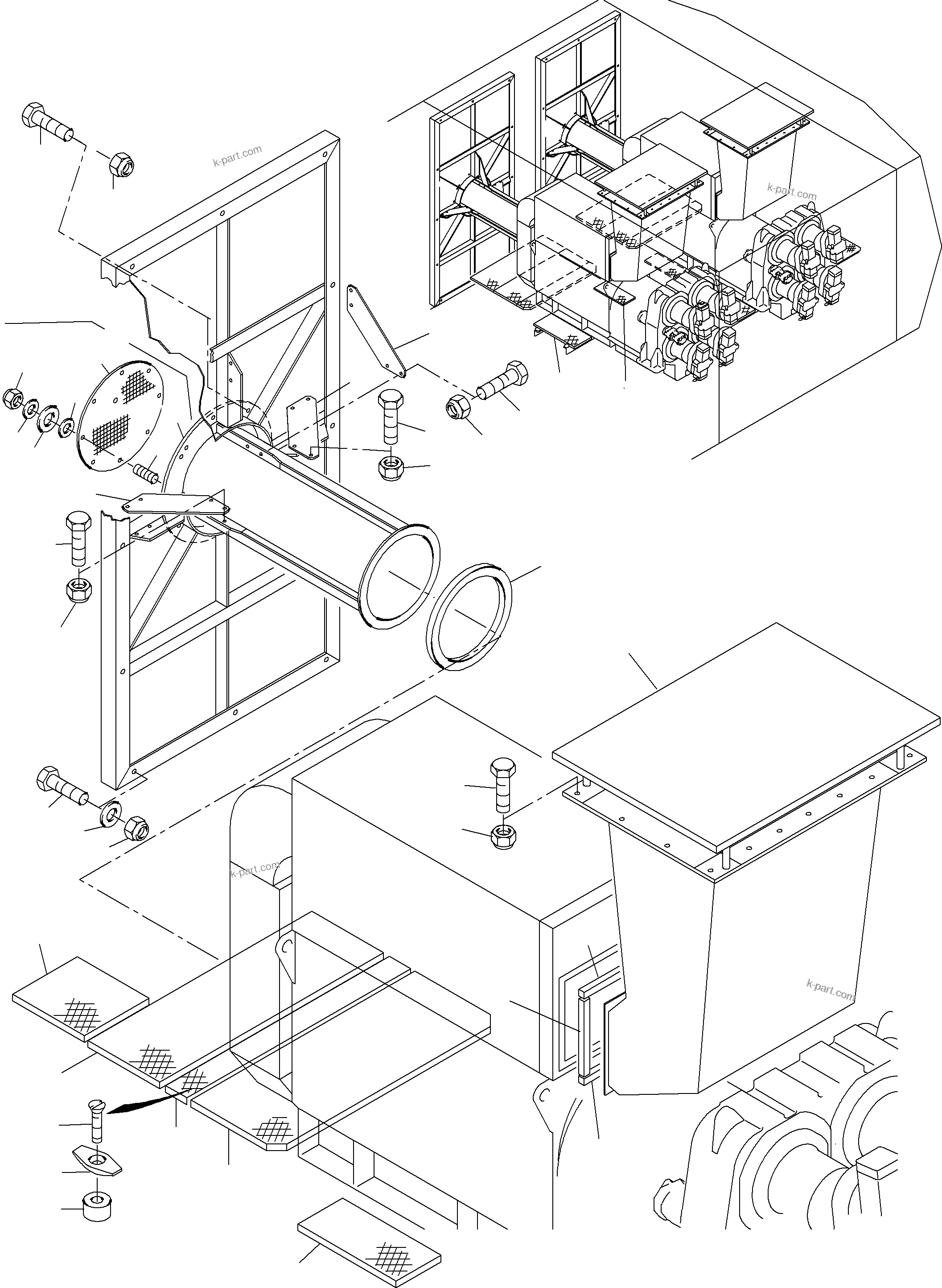 Komatsu parts book diagram for PC8000-6E S/N 12088: DRIVE ARRANGEMENT