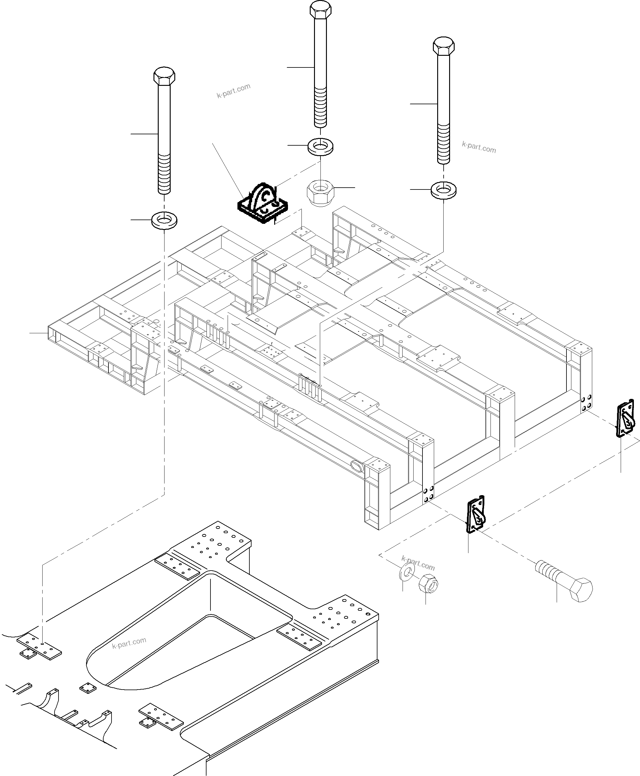 Komatsu parts book diagram for PC8000-6E S/N 12088: POWER FRAME ARR.