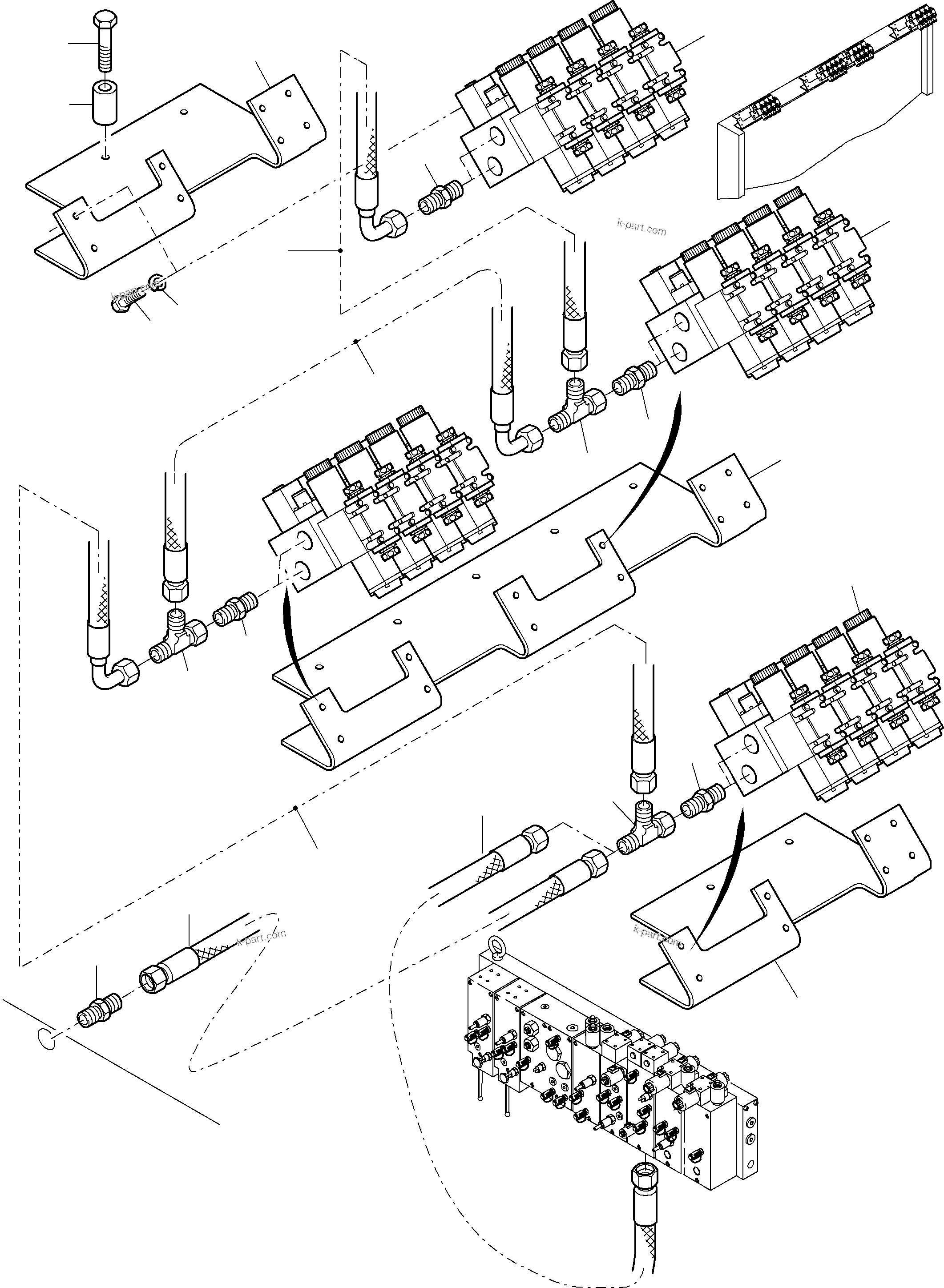 Komatsu parts book diagram for PC8000-6E S/N 12088: PIPES REMOTE CONTROL MANIFOLD