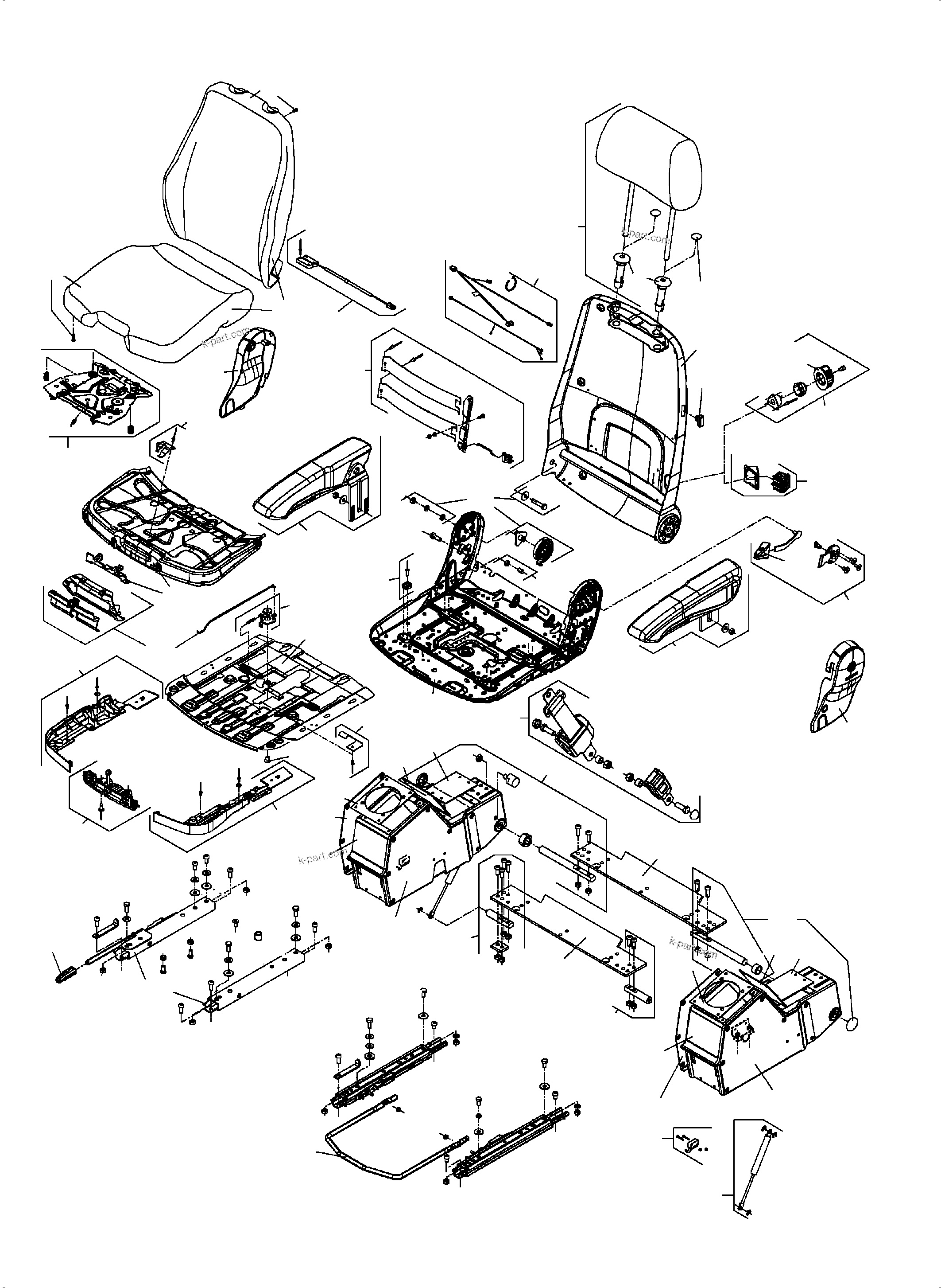 Komatsu parts book diagram for PC8000-6E S/N 12088: OPERATOR'S SEAT