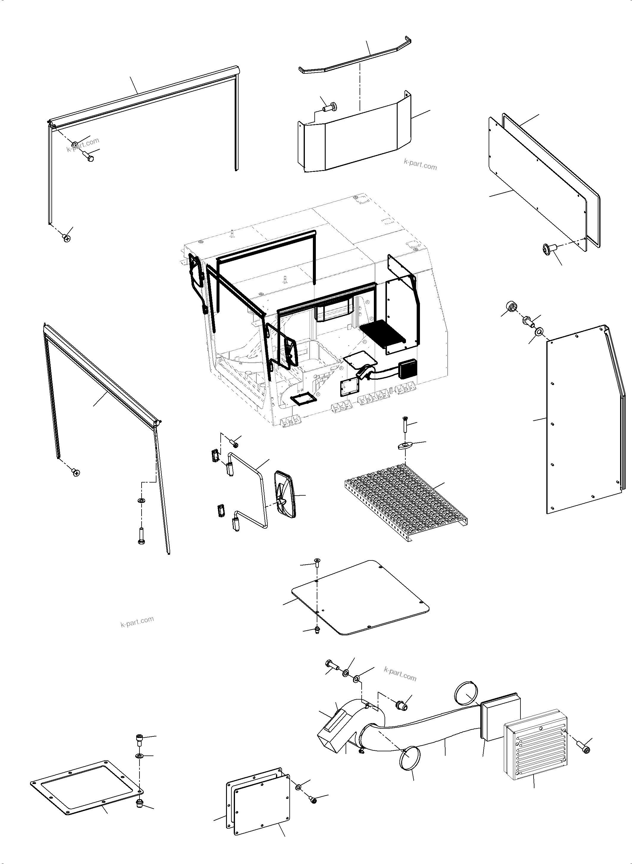 Komatsu parts book diagram for PC8000-6E S/N 12088: OPERATOR'S CAB PART ETM ECS