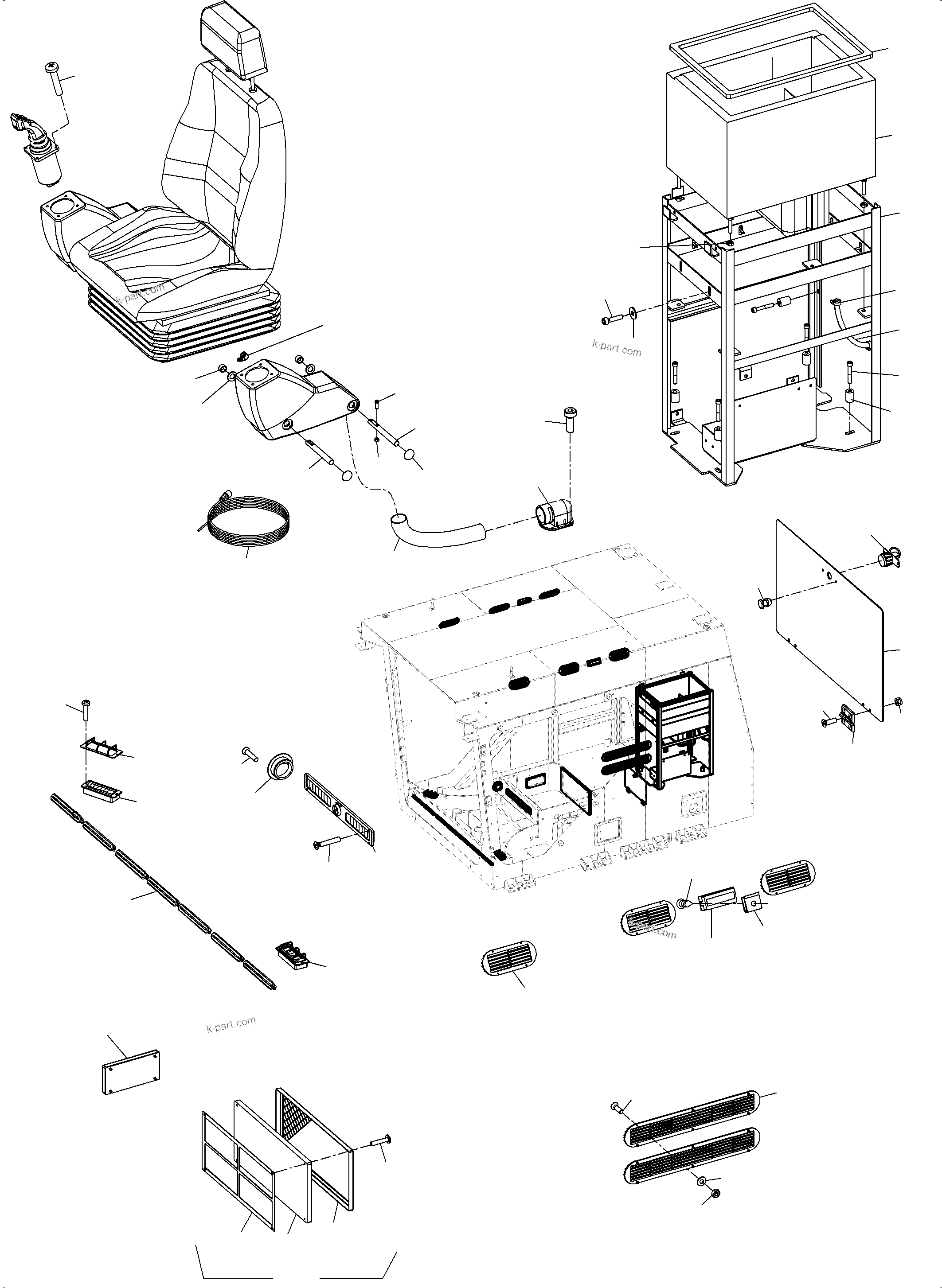 Komatsu parts book diagram for PC8000-6E S/N 12088: OPERATOR'S CAB PART ETM ECS