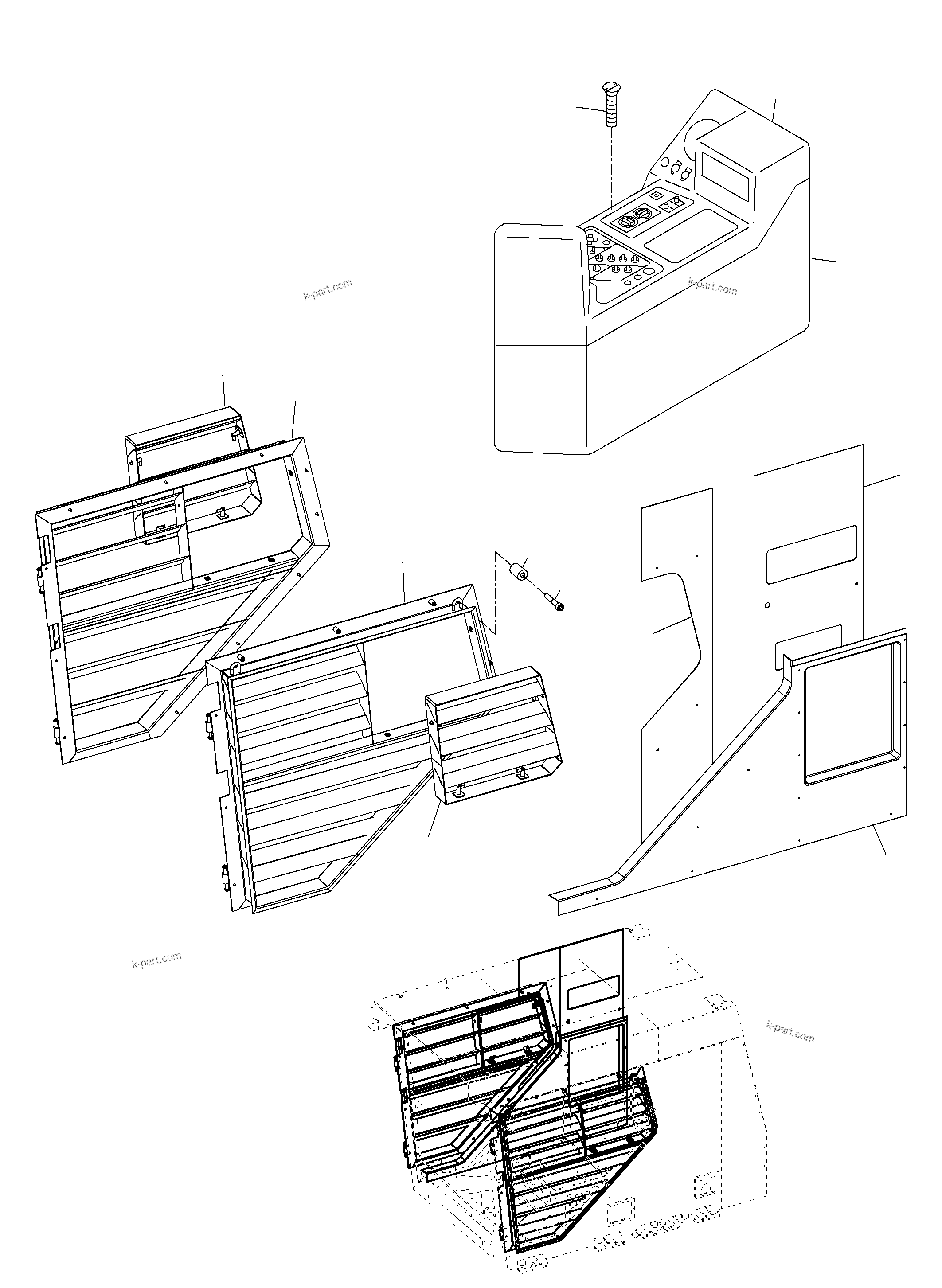 Komatsu parts book diagram for PC8000-6E S/N 12088: OPERATOR'S CAB PART ETM ECS