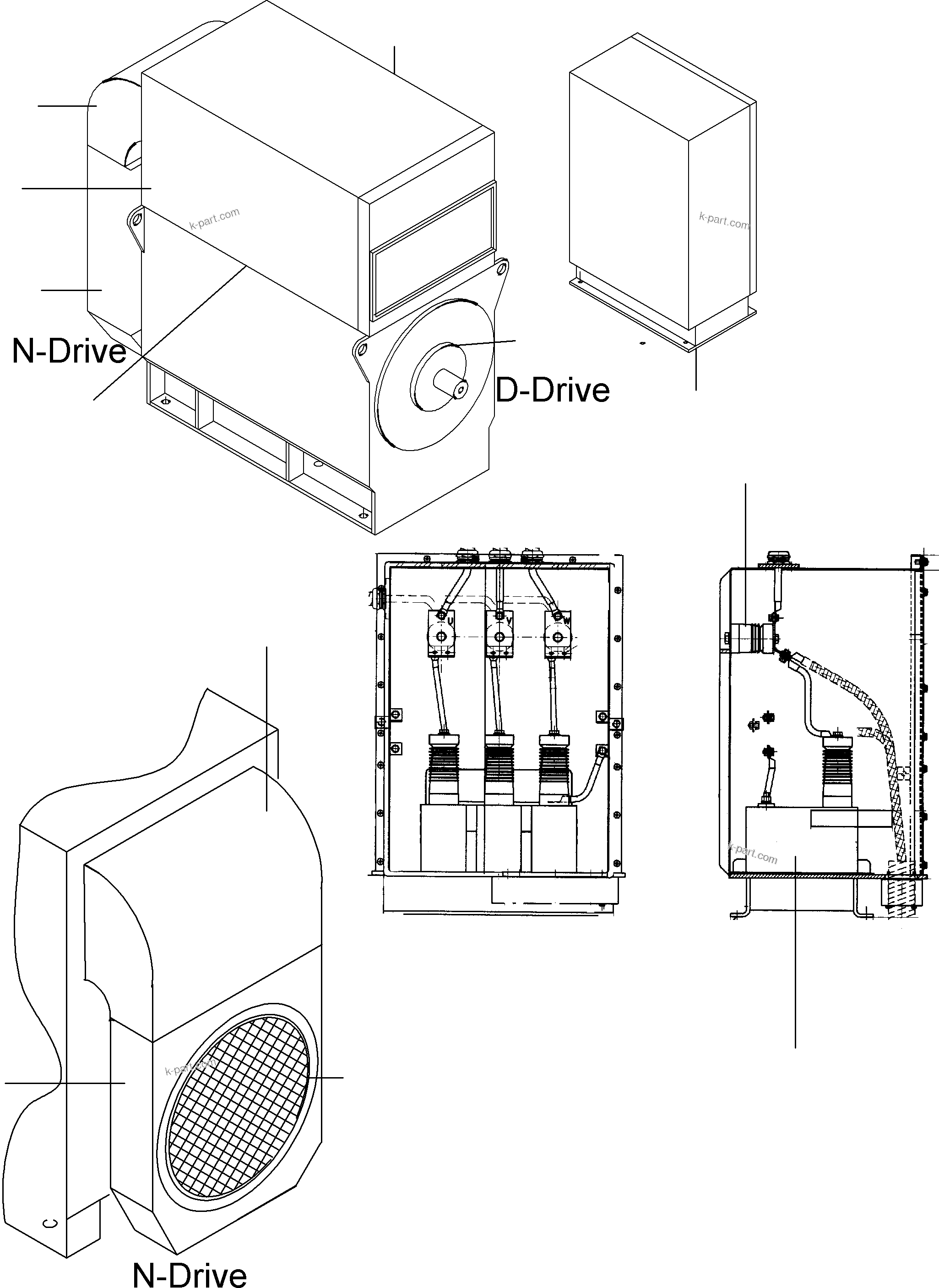 Komatsu parts book diagram for PC8000-6E S/N 12088: ELECTRIC MOTOR