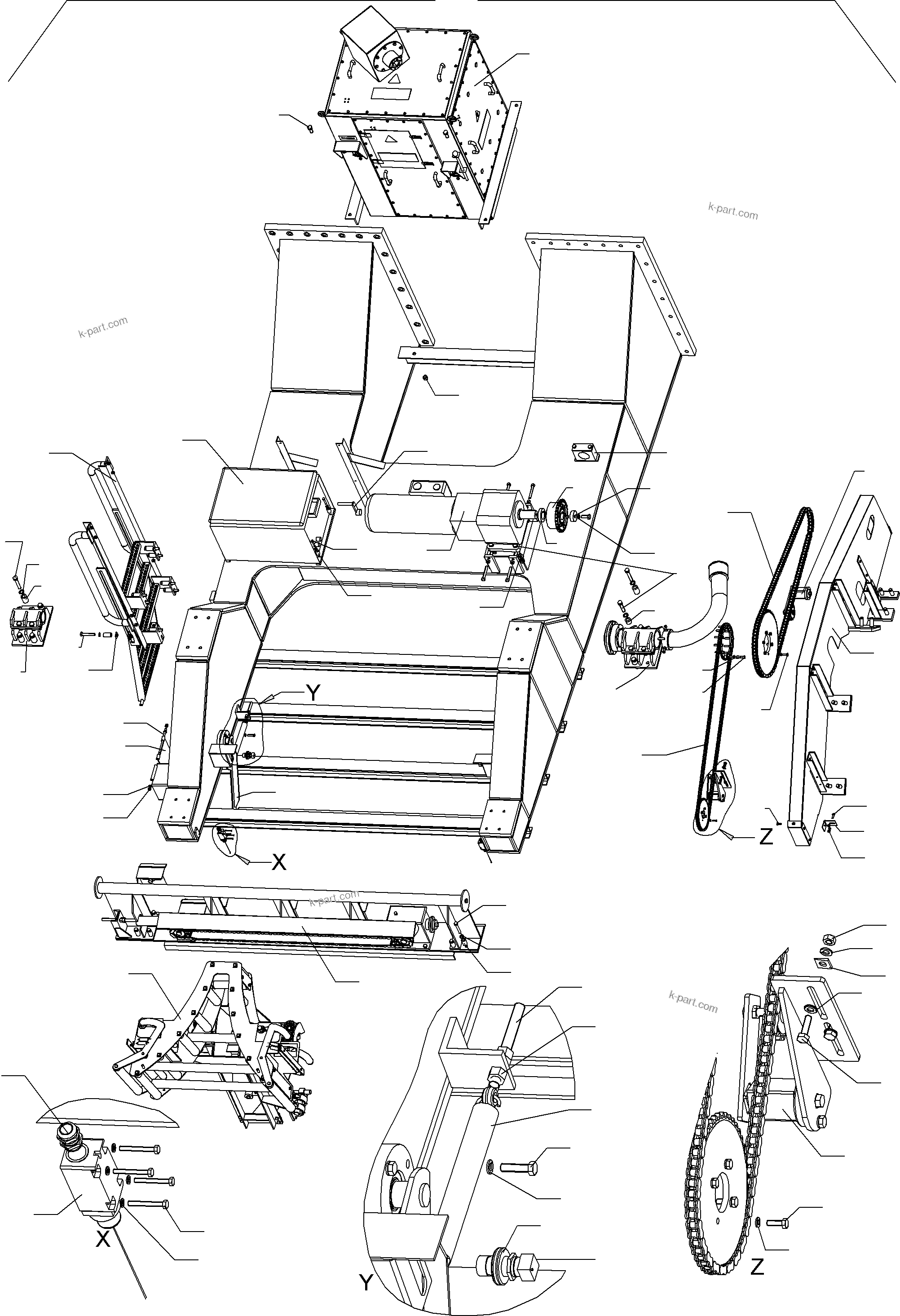 Komatsu parts book diagram for PC8000-6E S/N 12088: CABLE DRUM