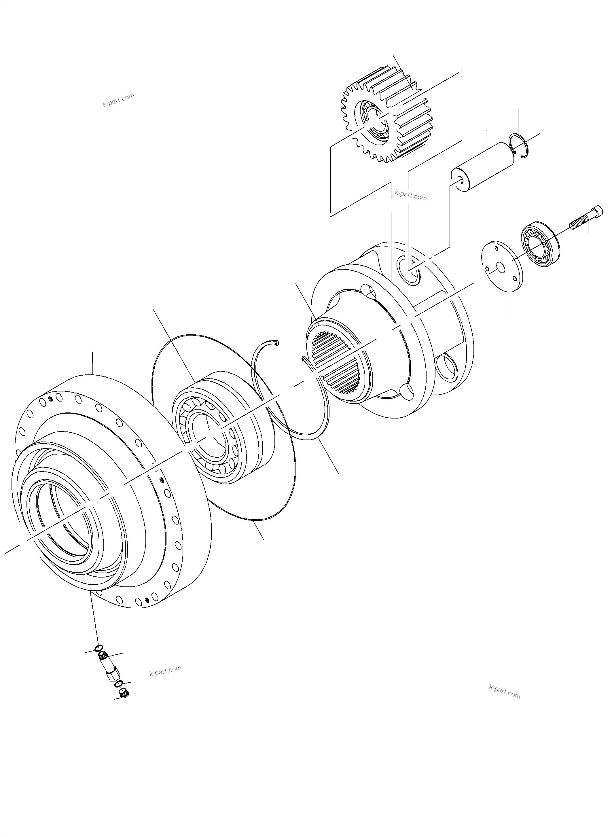 Komatsu parts book diagram for PC8000-11 S/N 12117: SLEW GEAR