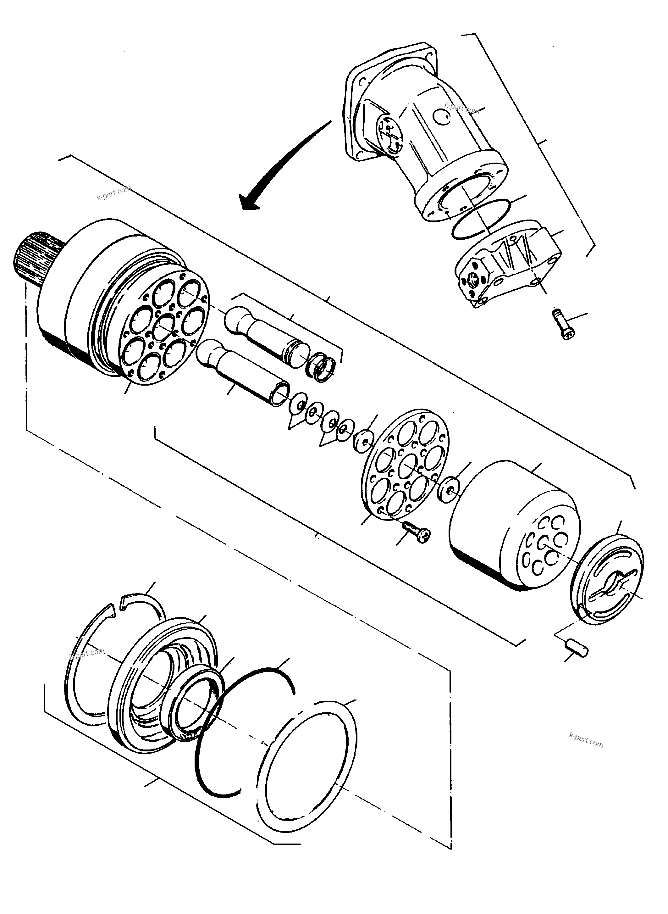 Komatsu parts book diagram for PC8000-11 S/N 12117: HYDRAULIC MOTOR