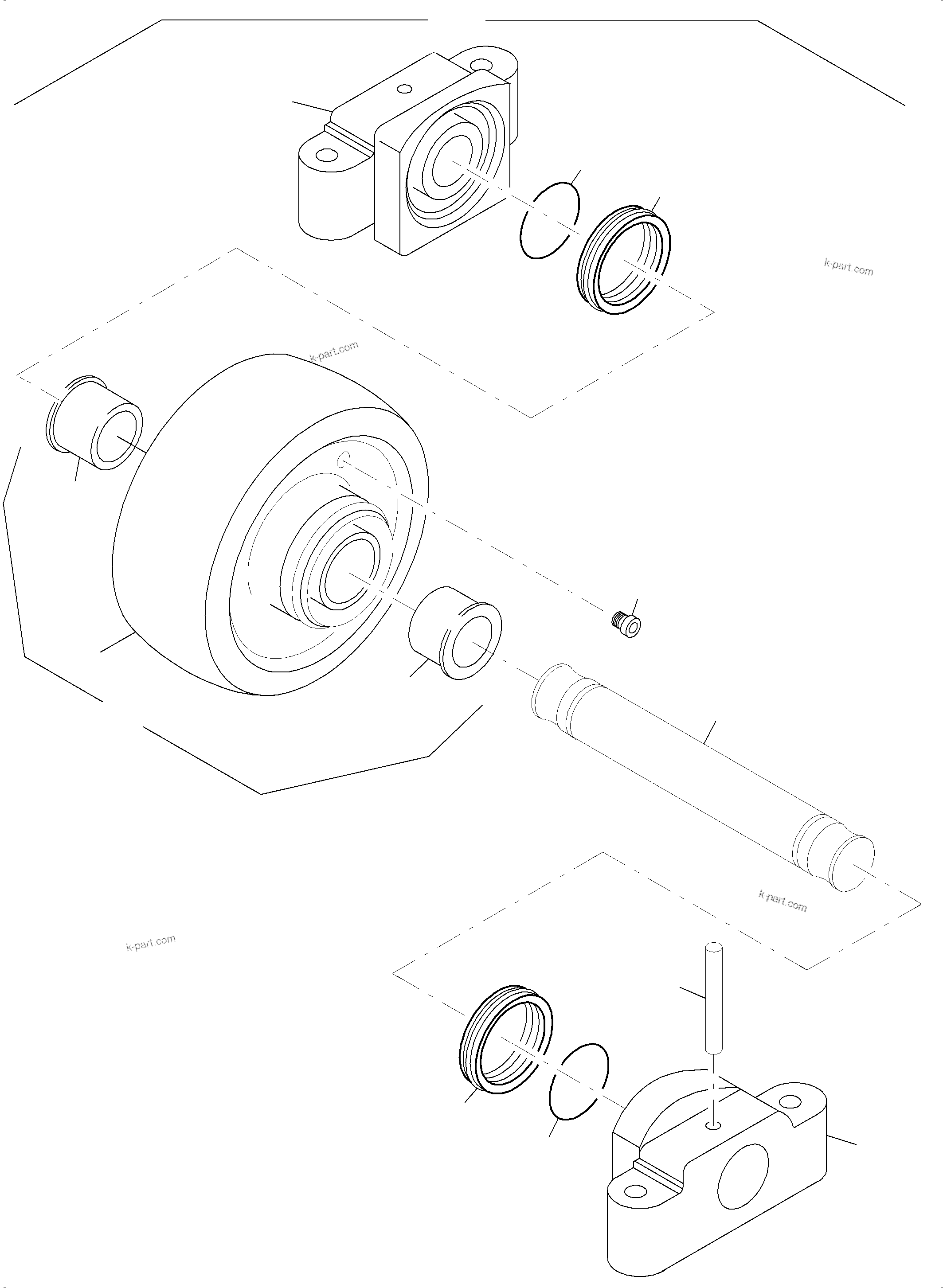 Komatsu parts book diagram for PC8000-11 S/N 12117: TOP ROLLER