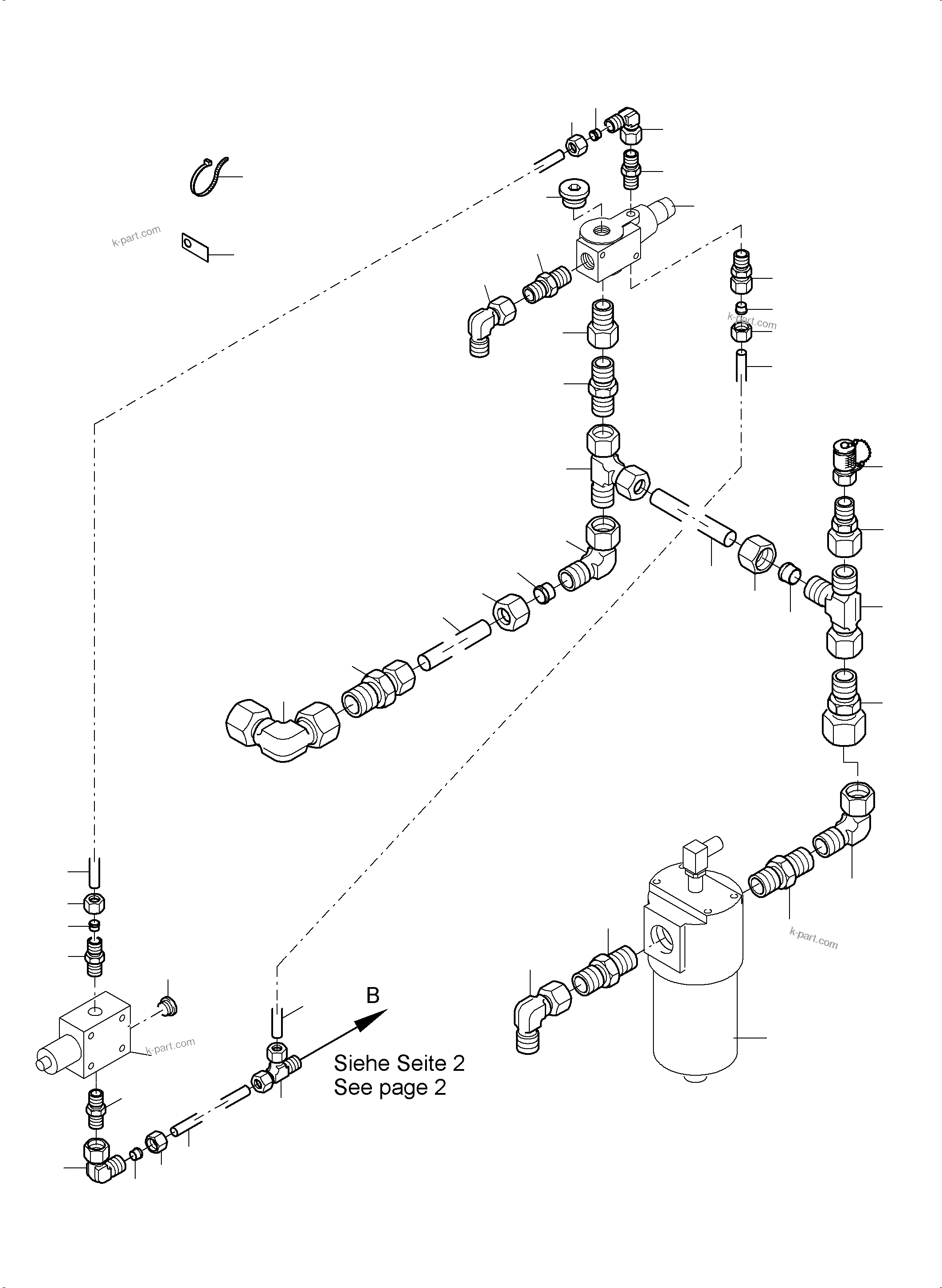 Komatsu parts book diagram for PC8000-11 S/N 12117: CONTROL- AND FILTER PLATE - PDG WITH PIPING