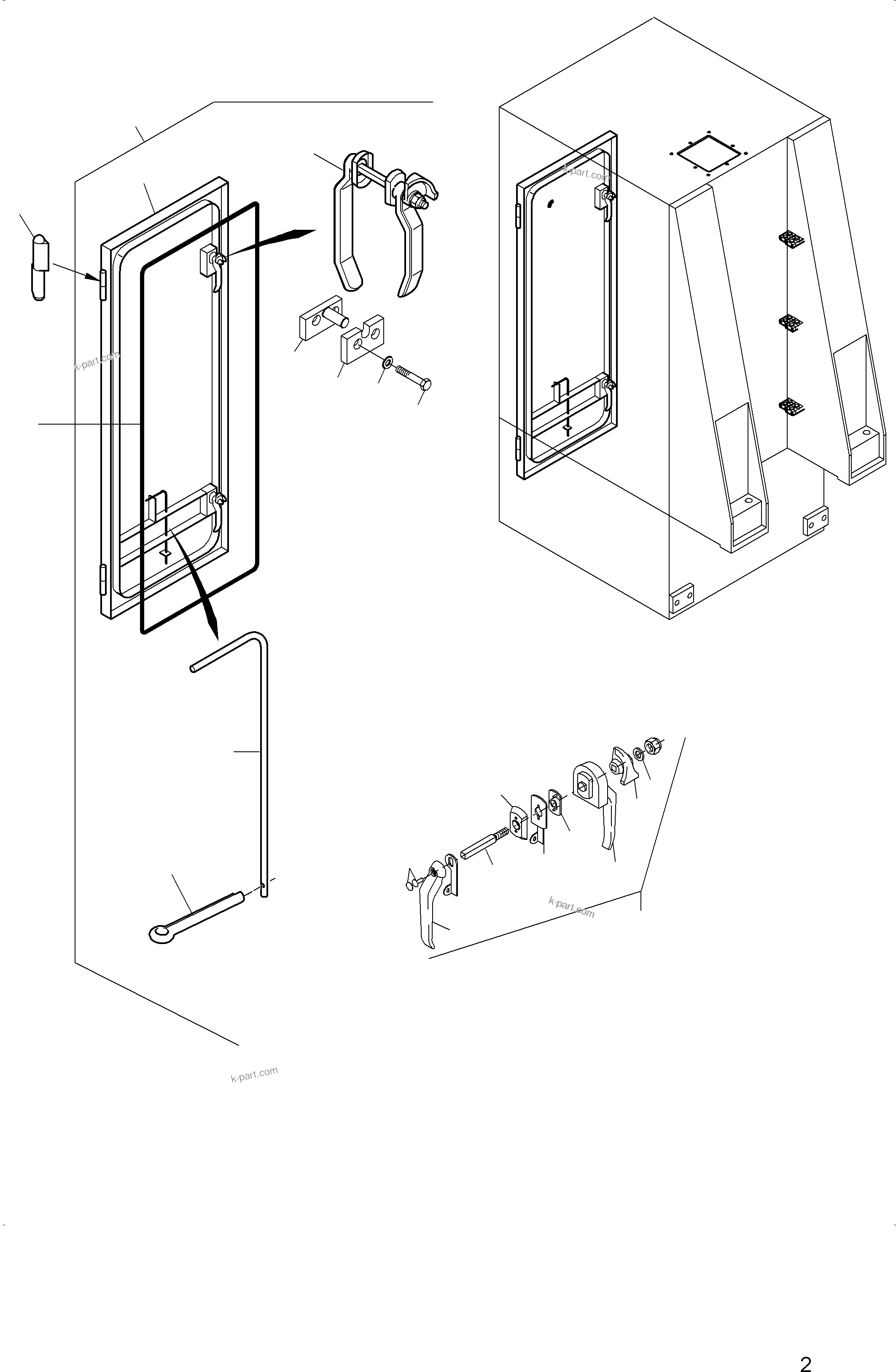 Komatsu parts book diagram for PC8000-11 S/N 12117: CAB SUPPORT