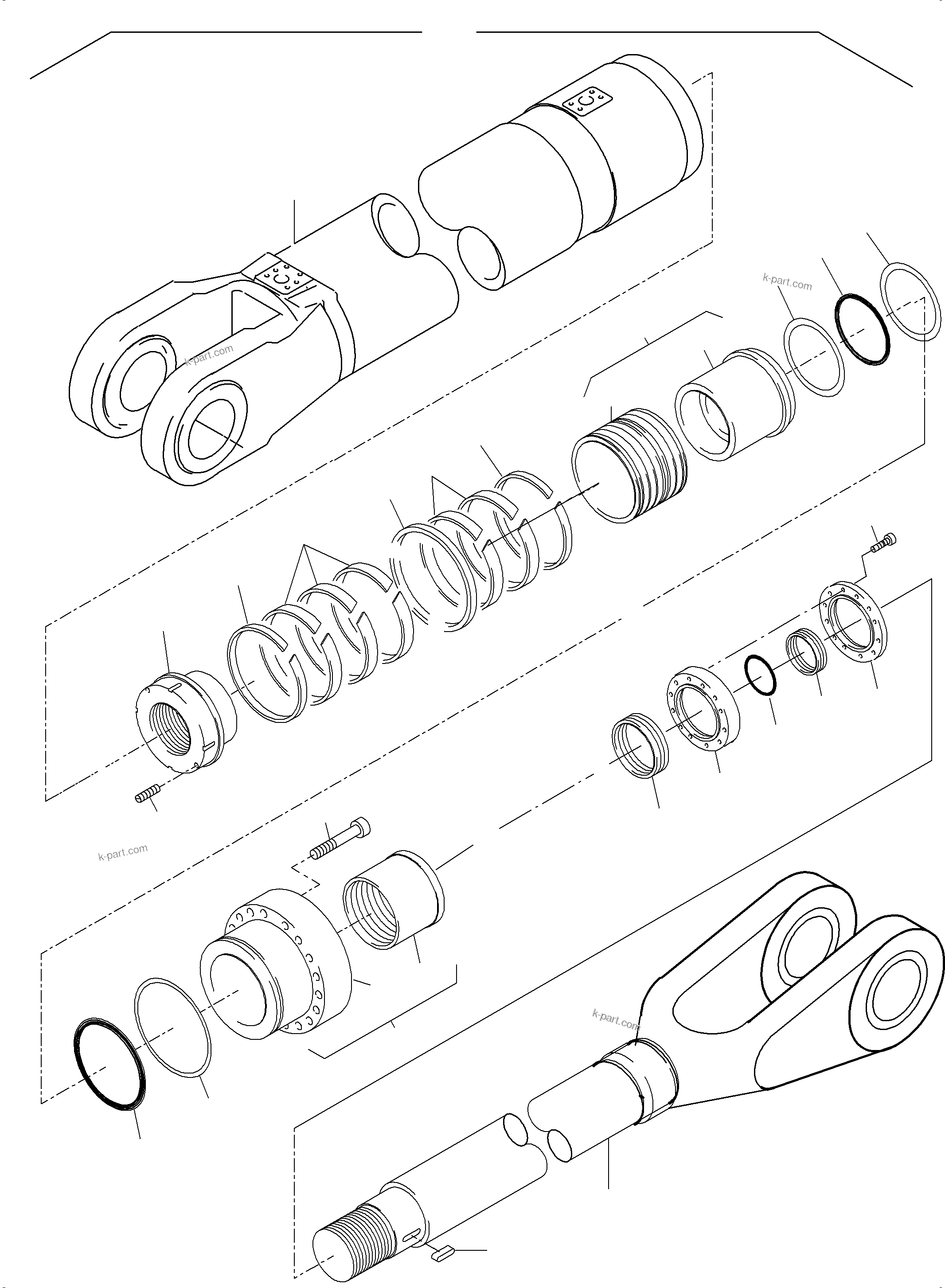 Komatsu parts book diagram for PC8000-11 S/N 12117: HYDR.-CYLINDER