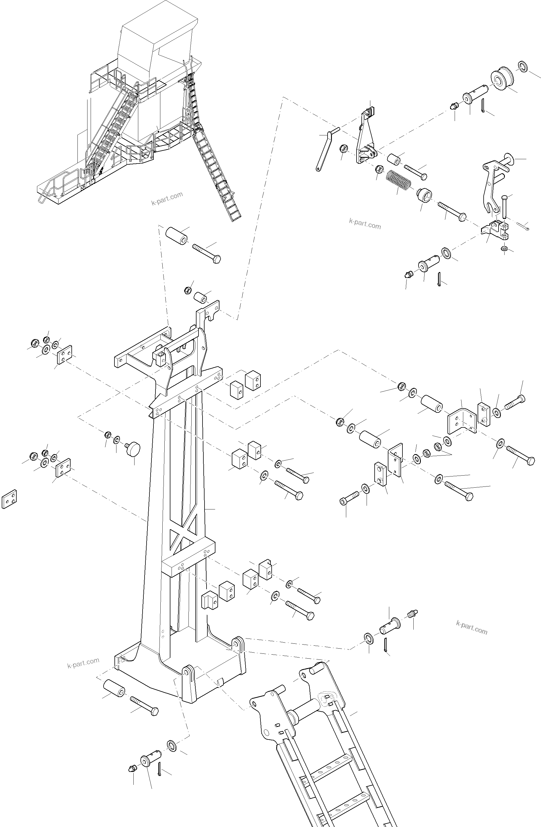 Komatsu parts book diagram for PC8000-11 S/N 12117: EMERGENCY LADDER-CAB