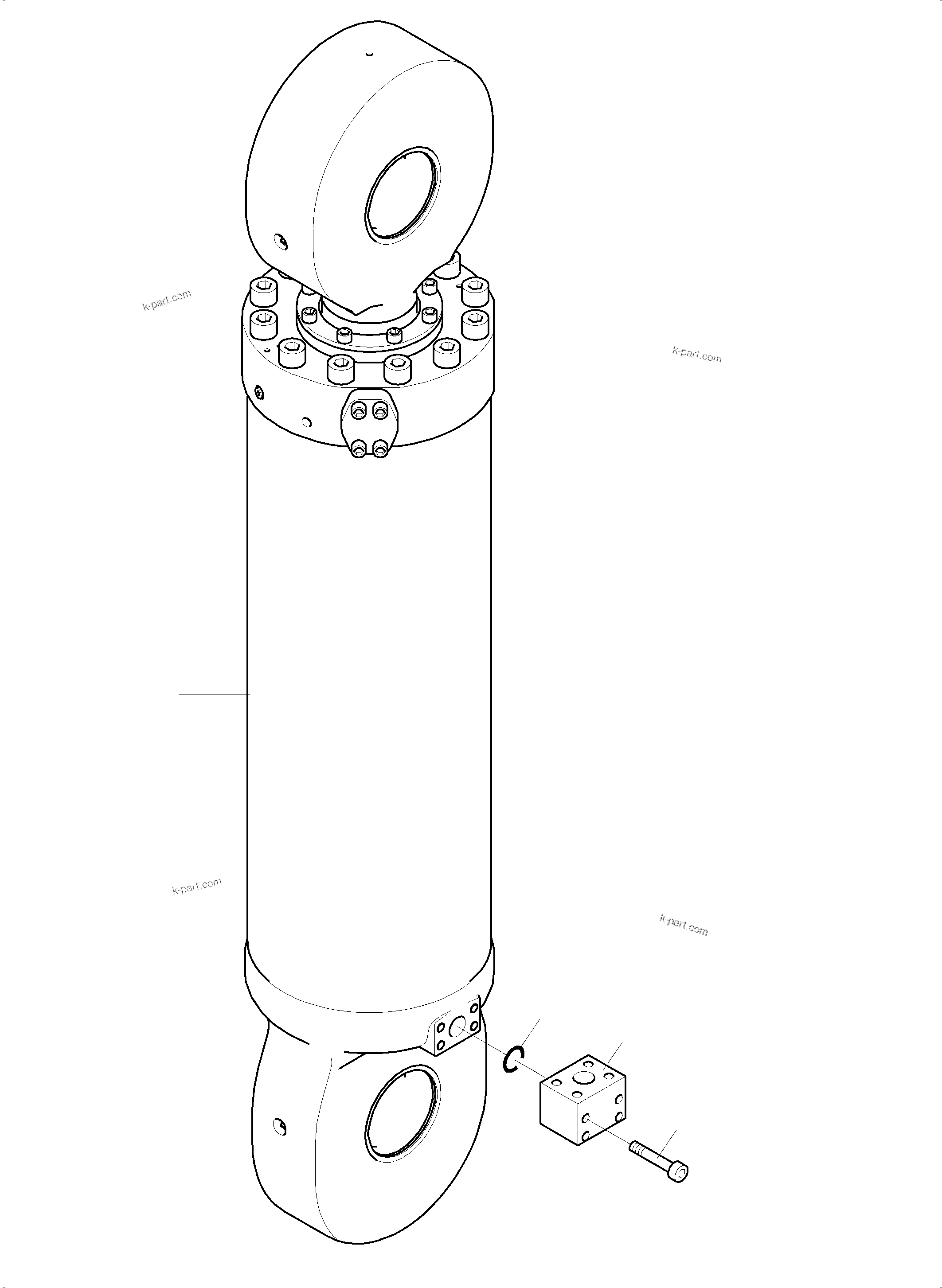 Komatsu parts book diagram for PC8000-11 S/N 12117: CLAM CYLINDER, R.H. AND L.H.