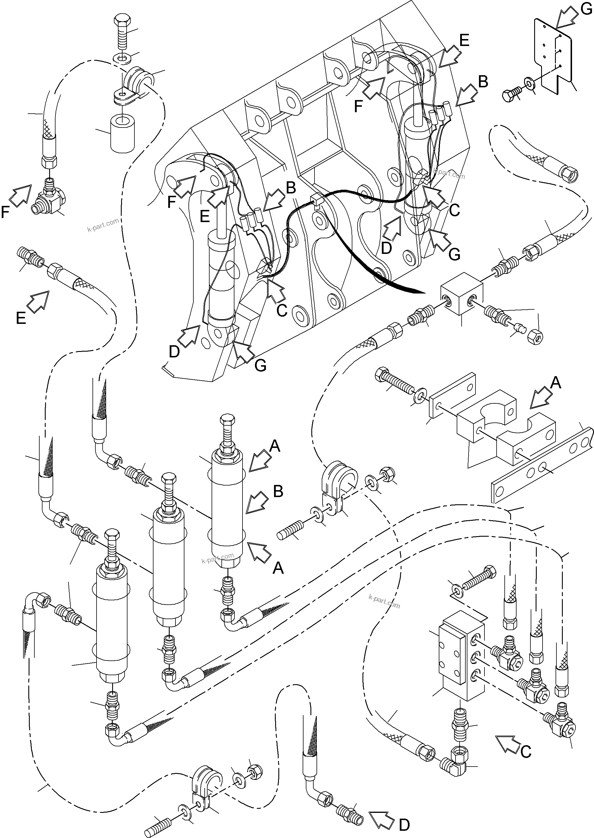 Komatsu parts book diagram for PC8000-11 S/N 12117: CENTRAL LUBRICATION - BULLCLAM, STANDARD