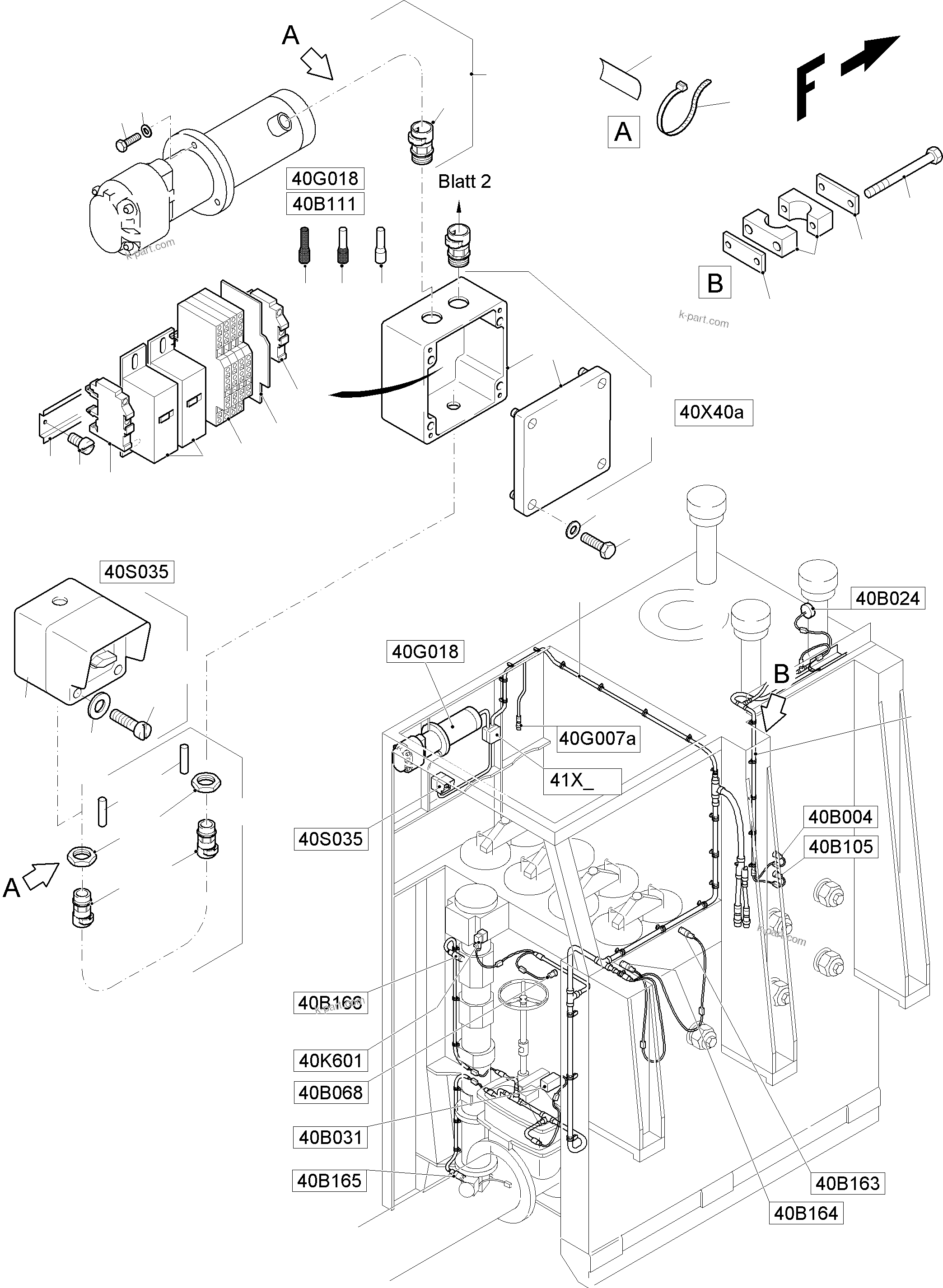 Komatsu parts book diagram for PC8000-11 S/N 12117: ELECTRIC - OIL TANK