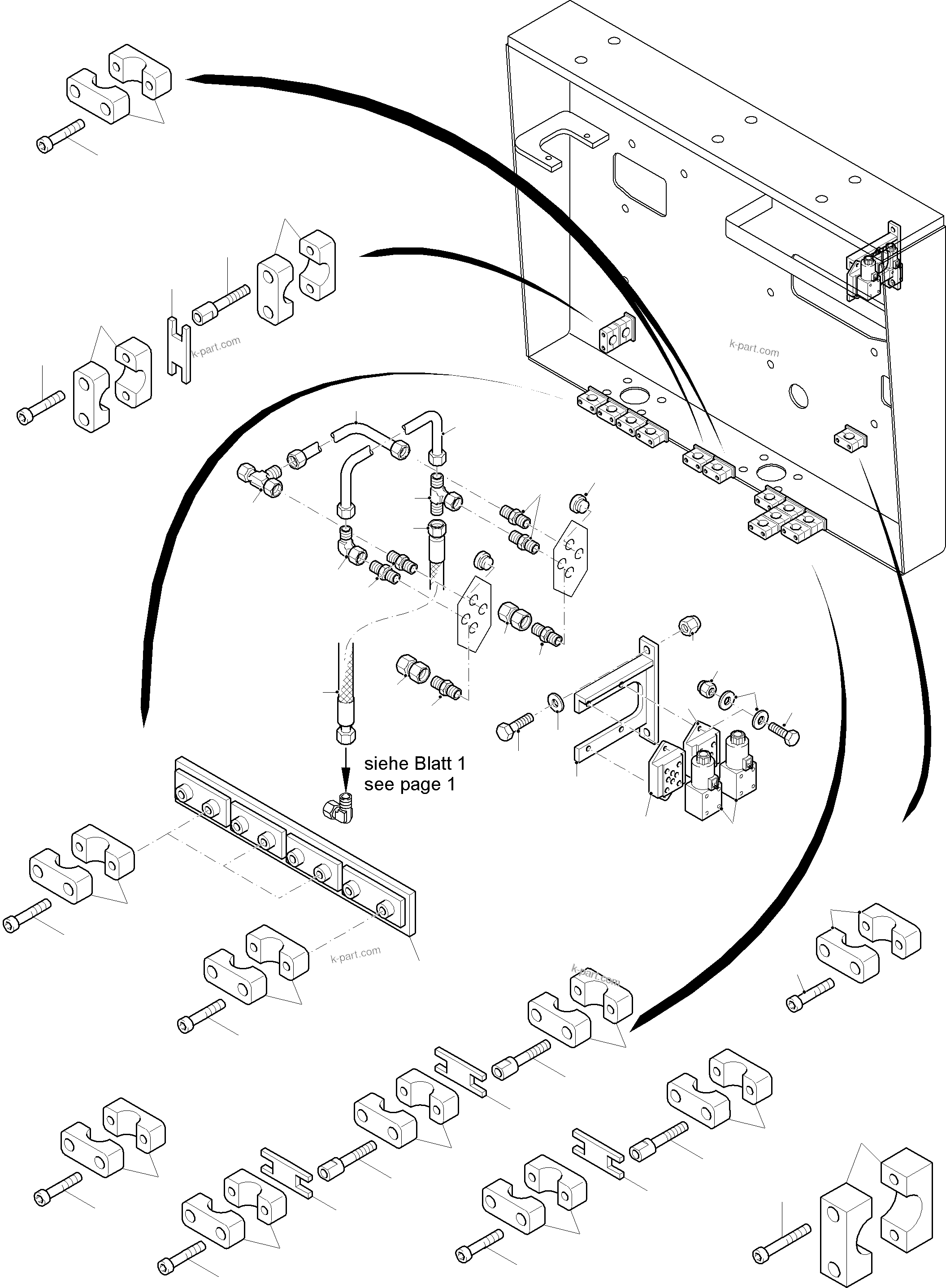 Komatsu parts book diagram for PC8000-11 S/N 12117: FILTER- AND CONTROL PLATE FRONT