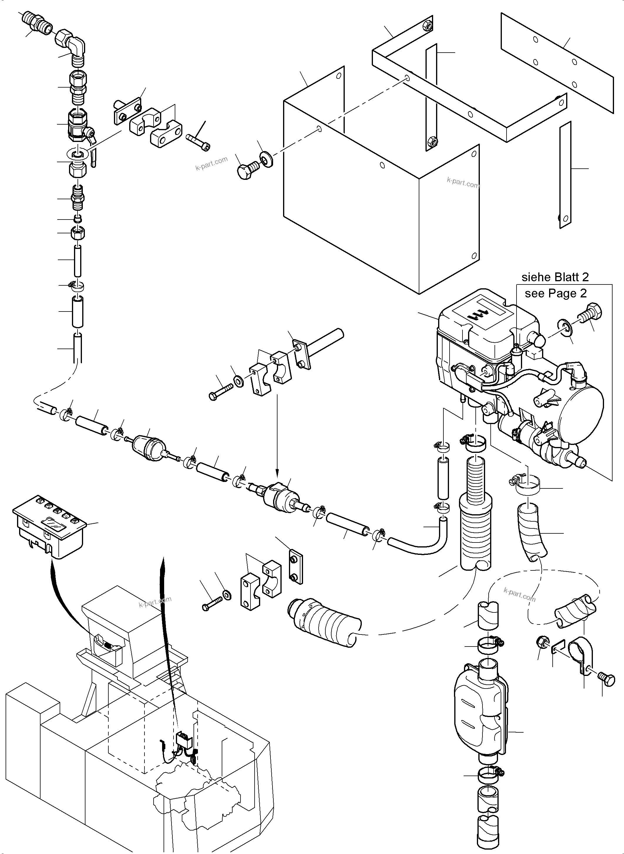 Komatsu parts book diagram for PC8000-11 S/N 12117: ADDITIONAL HEATING SYSTEM