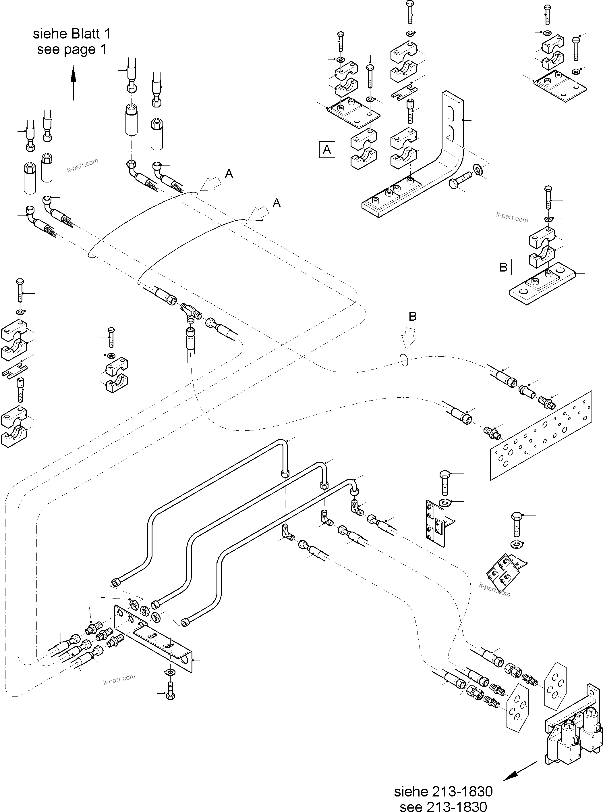 Komatsu parts book diagram for PC8000-11 S/N 12117: HYDR. LINES FUEL COOLER