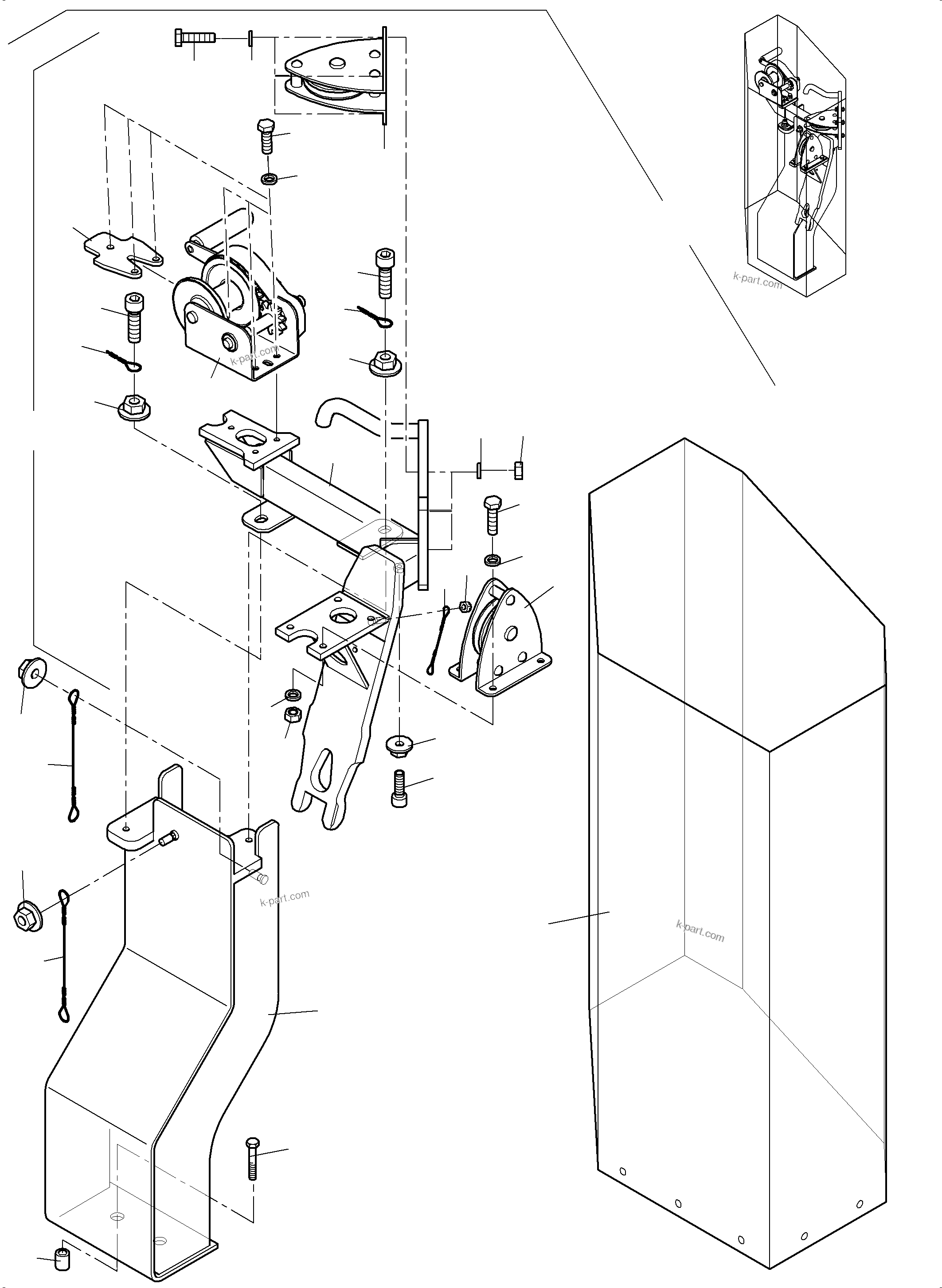 Komatsu parts book diagram for PC8000-11 S/N 12117: INSTALLATION WINCH