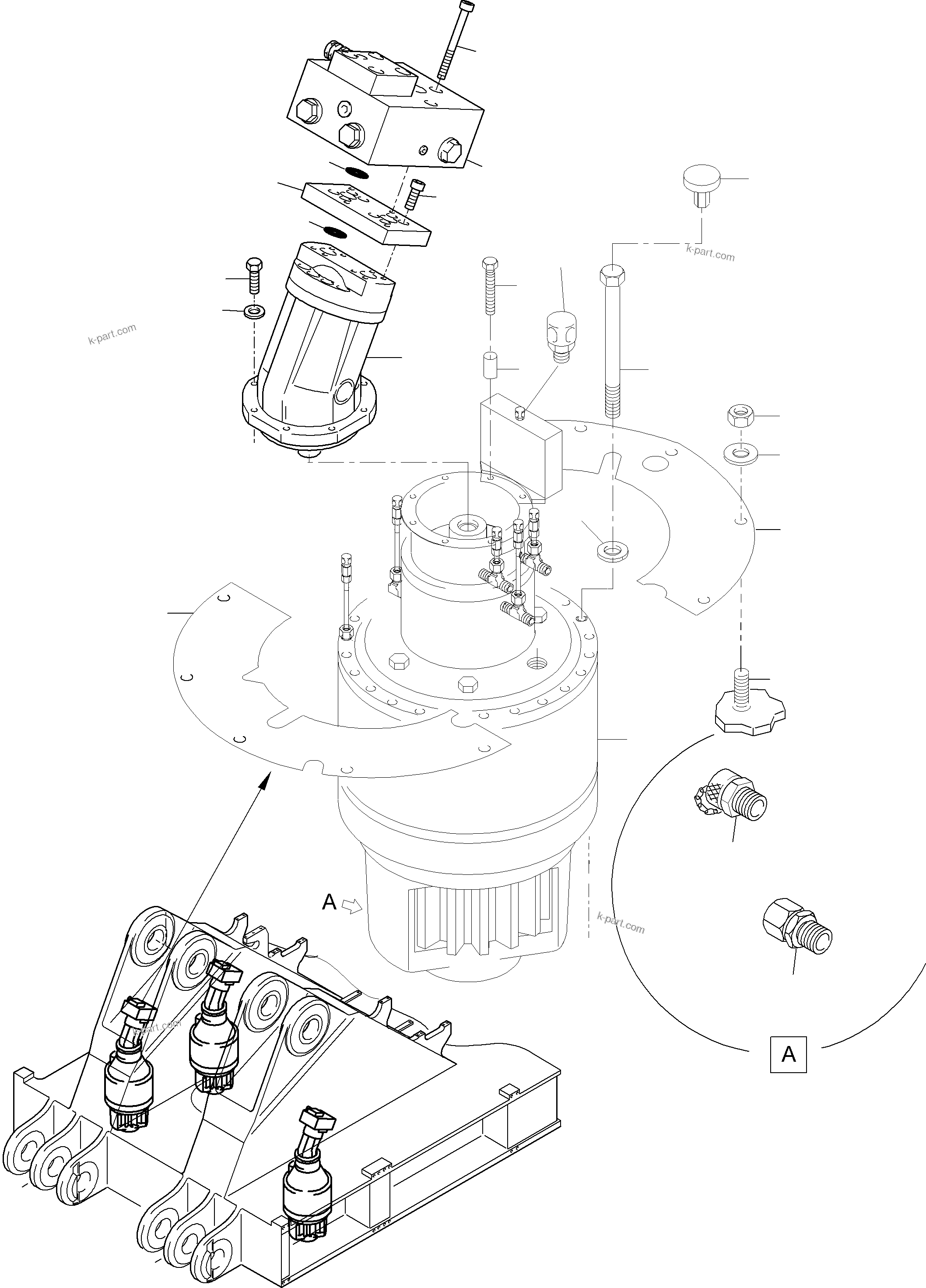 Komatsu parts book diagram for PC8000-11 S/N 12117: SLEW GEAR ARR.