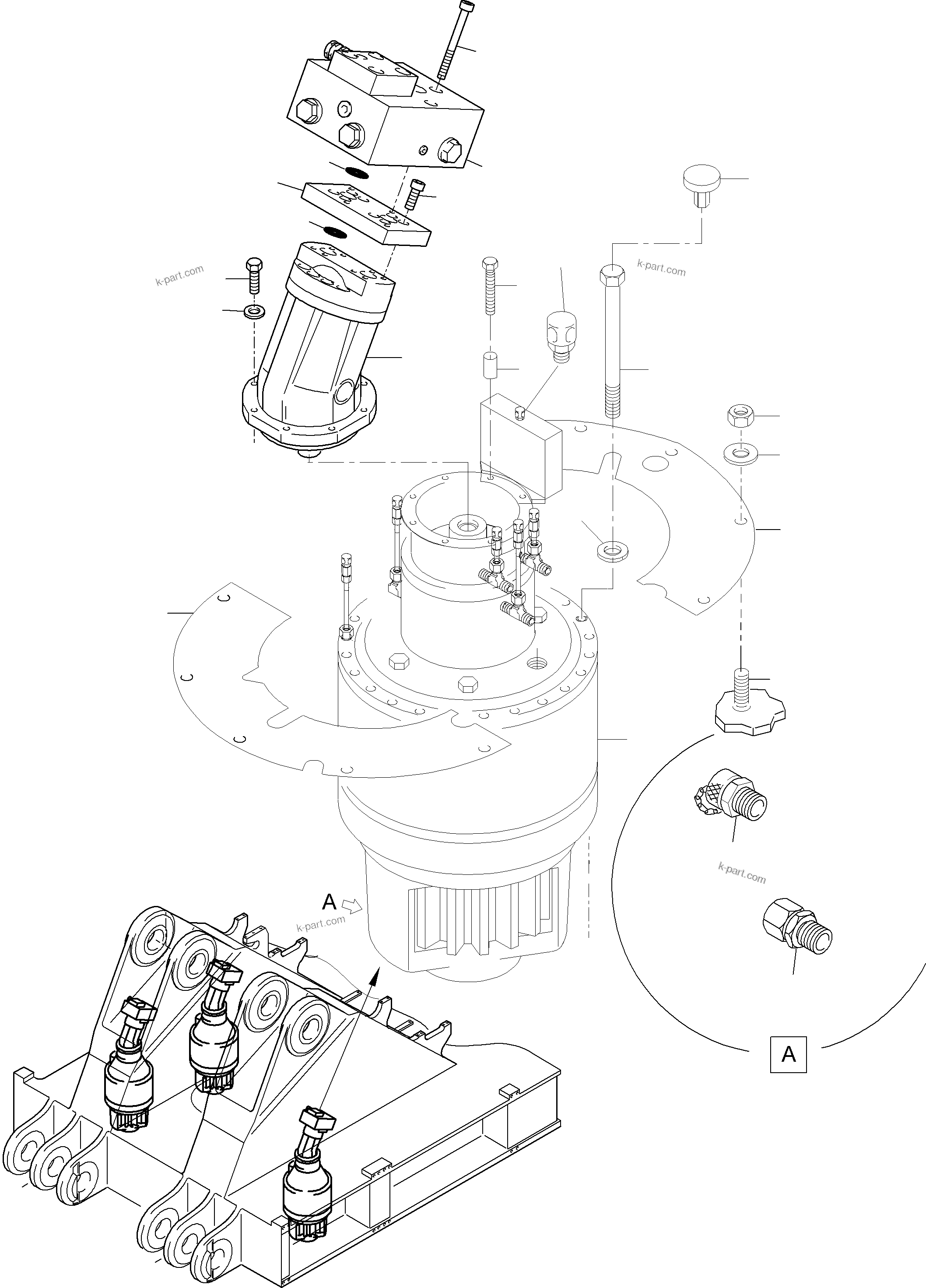 Komatsu parts book diagram for PC8000-11 S/N 12117: SLEW GEAR ARR.