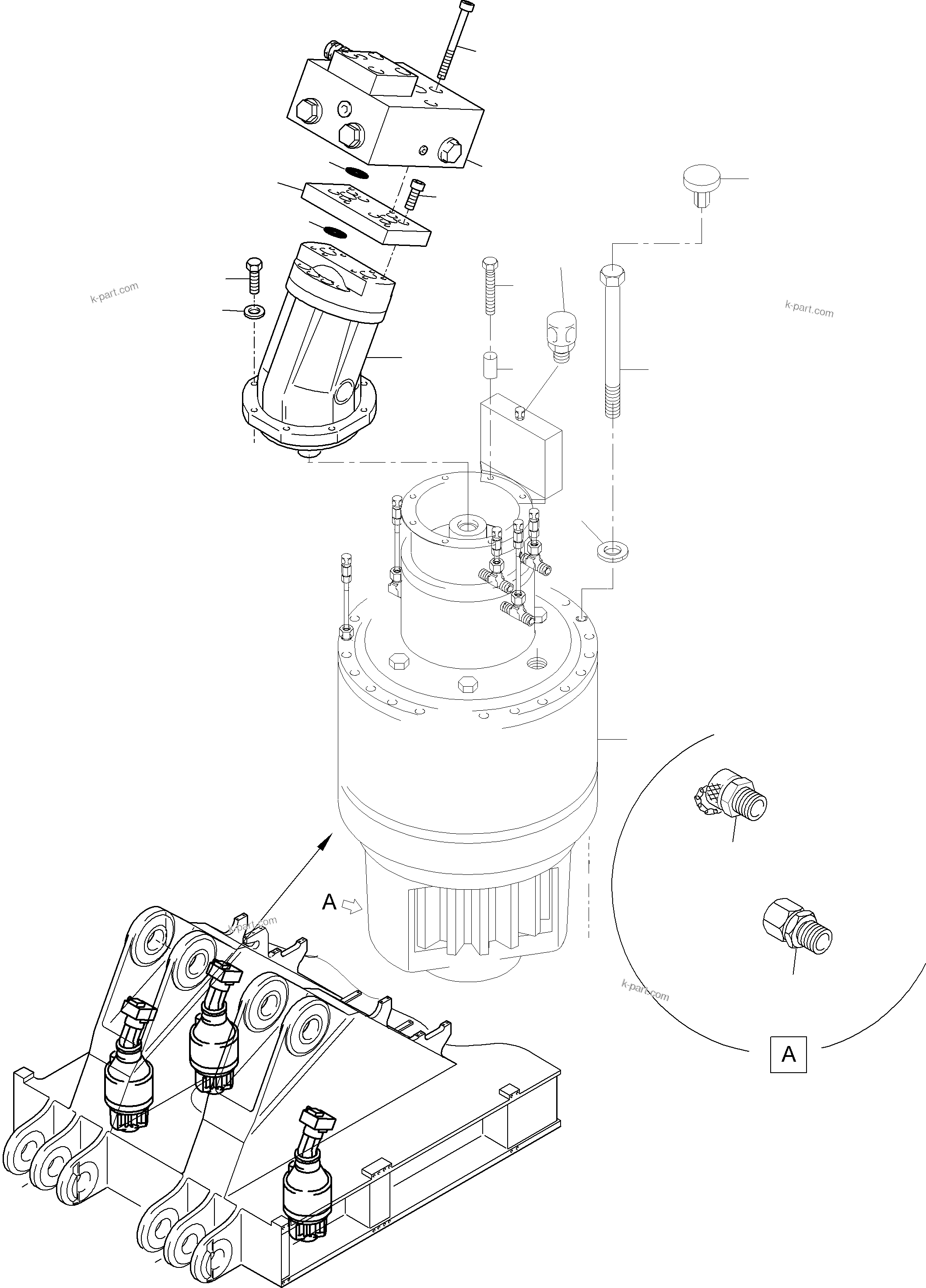 Komatsu parts book diagram for PC8000-11 S/N 12117: SLEW GEAR ARR.