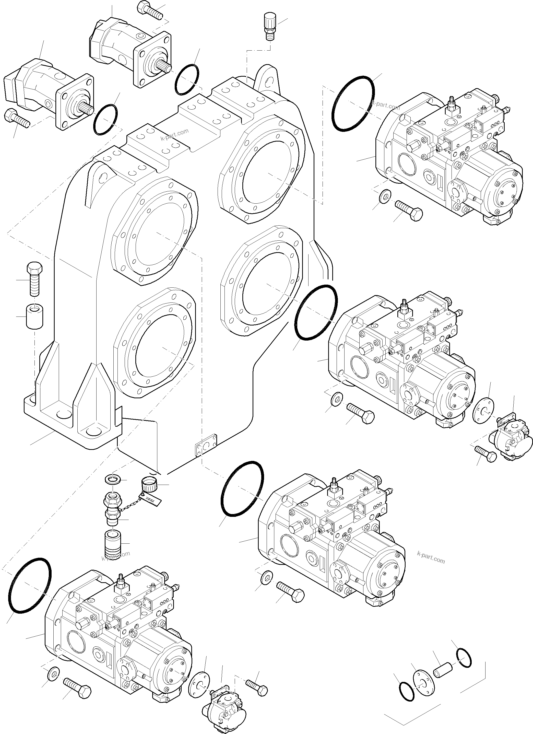Komatsu parts book diagram for PC8000-11 S/N 12117: PUMP AND PDG  ARR.
