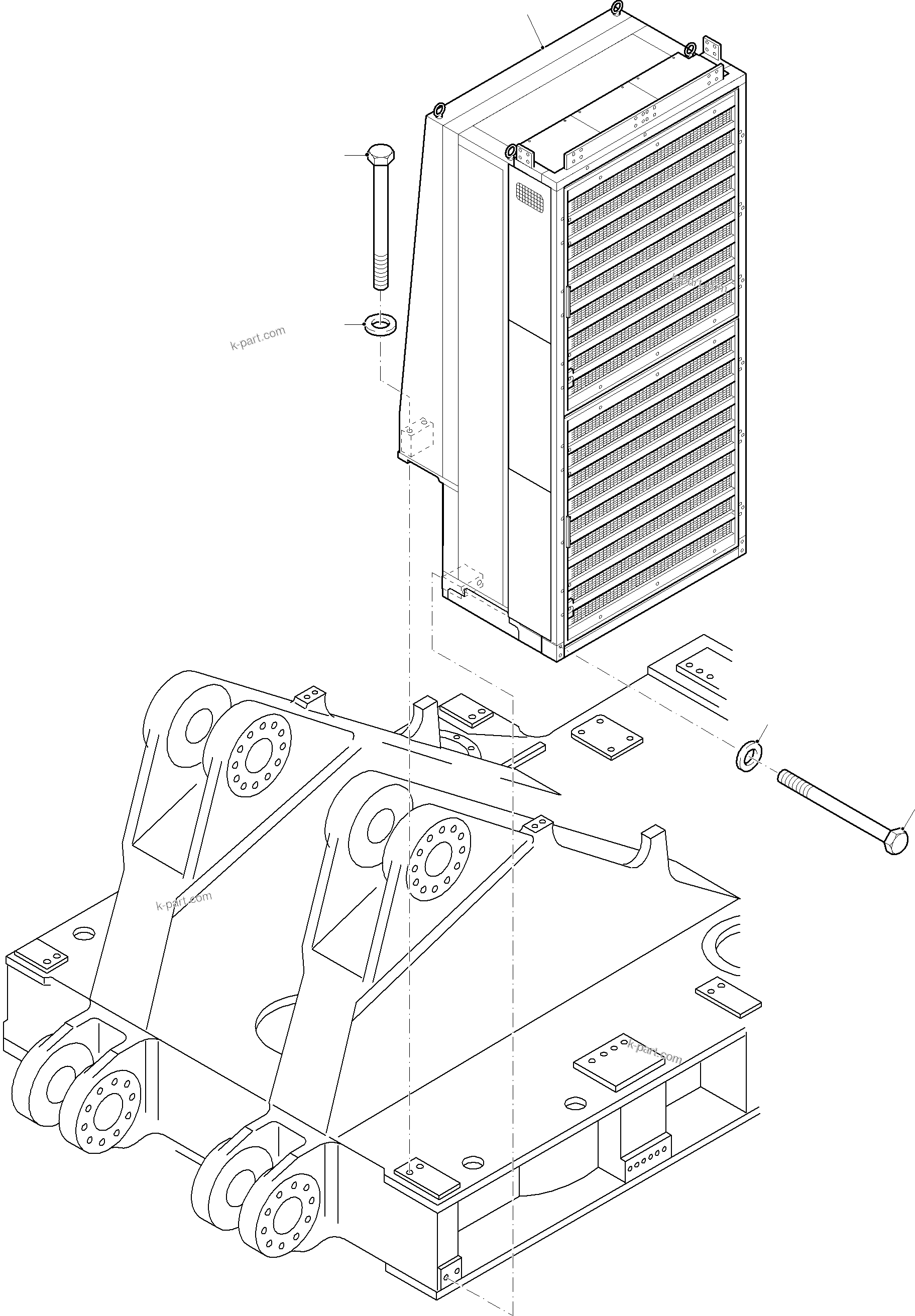 Komatsu parts book diagram for PC8000-11 S/N 12117: OIL COOLER SYSTEM ARR.