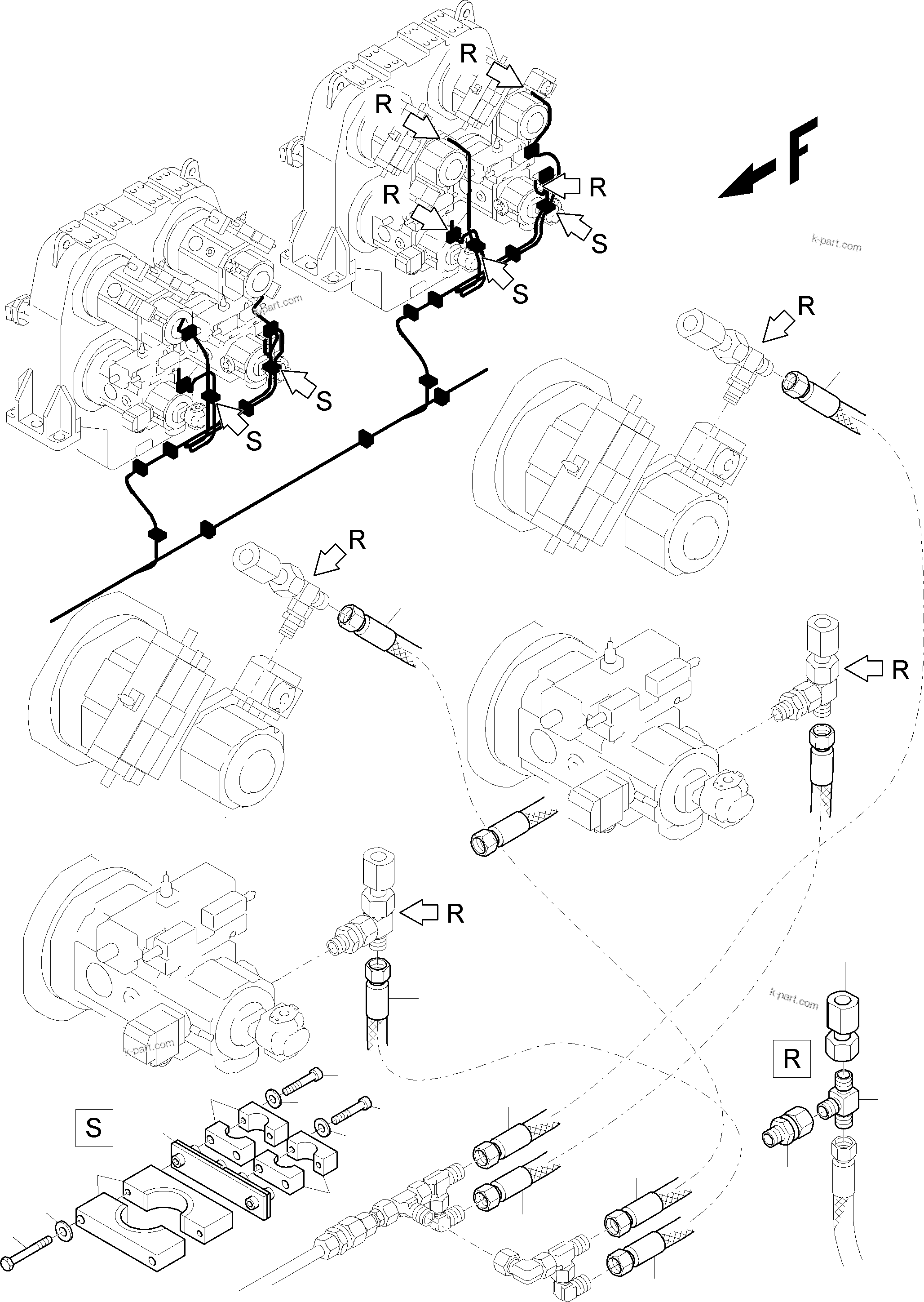 Komatsu parts book diagram for PC8000-11 S/N 12117: PUMP CONTROL