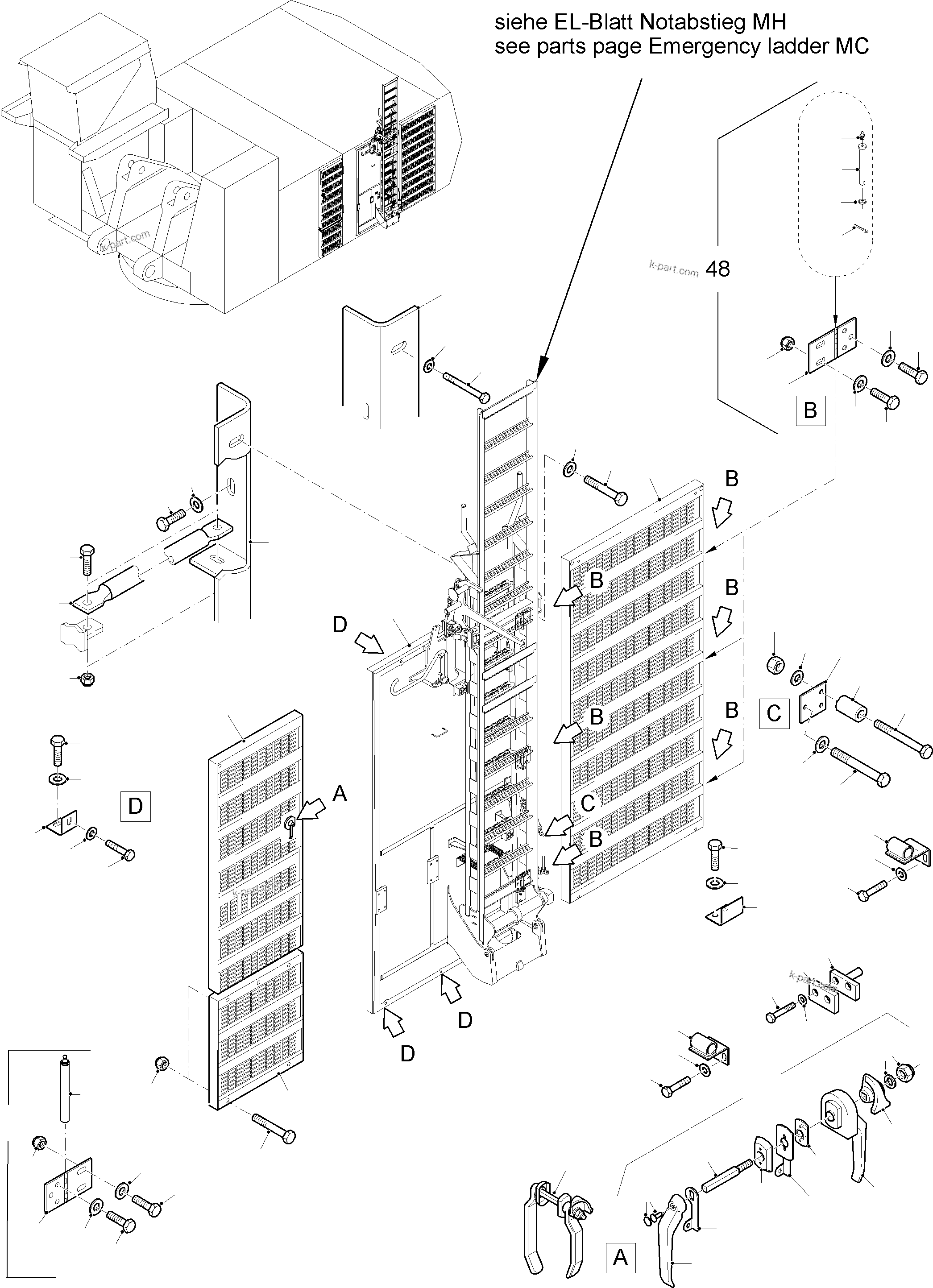 Komatsu parts book diagram for PC8000-11 S/N 12117: MACHINE COVERING