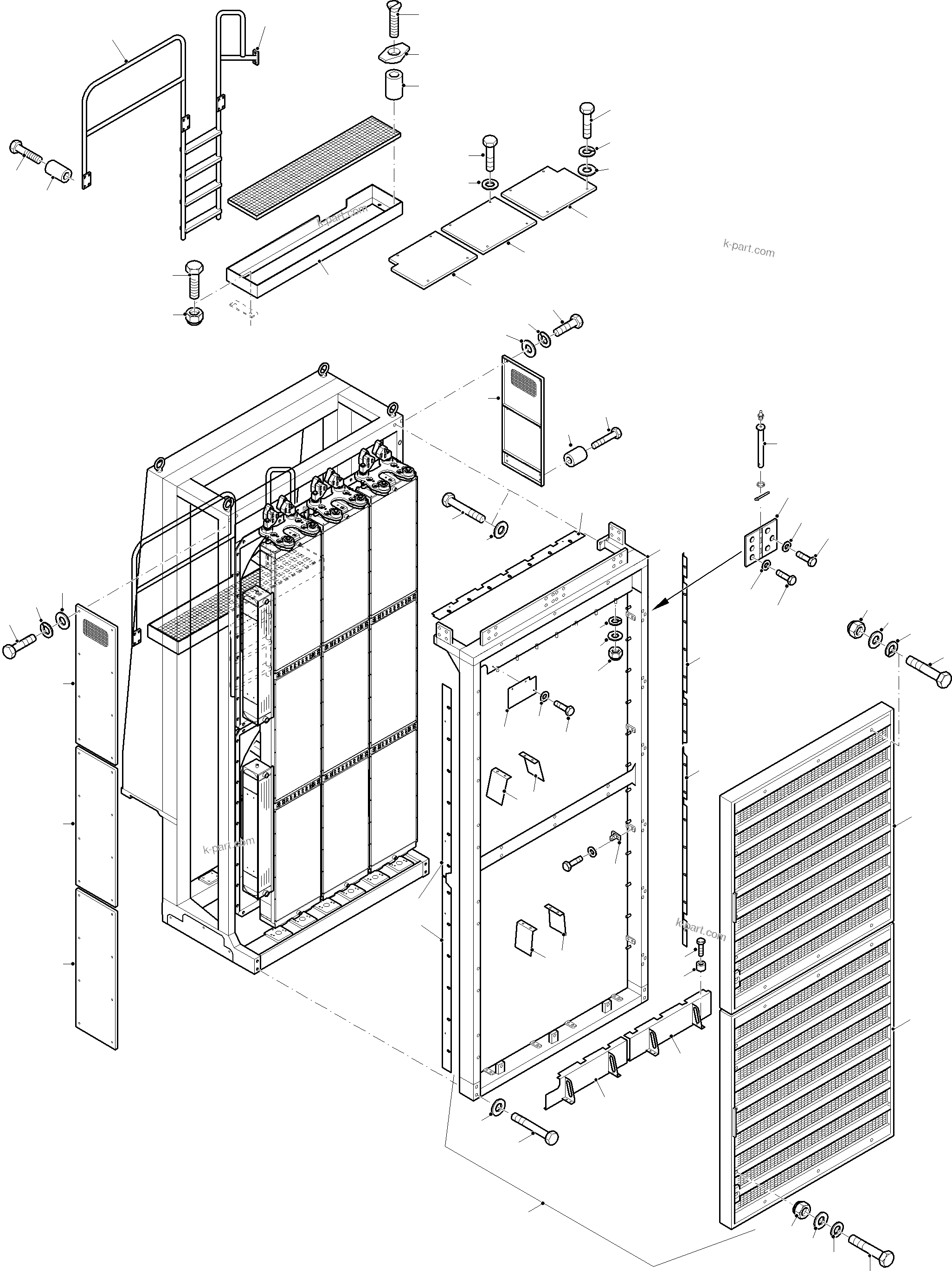 Komatsu parts book diagram for PC8000-11 S/N 12117: OIL COOLER ASSY.