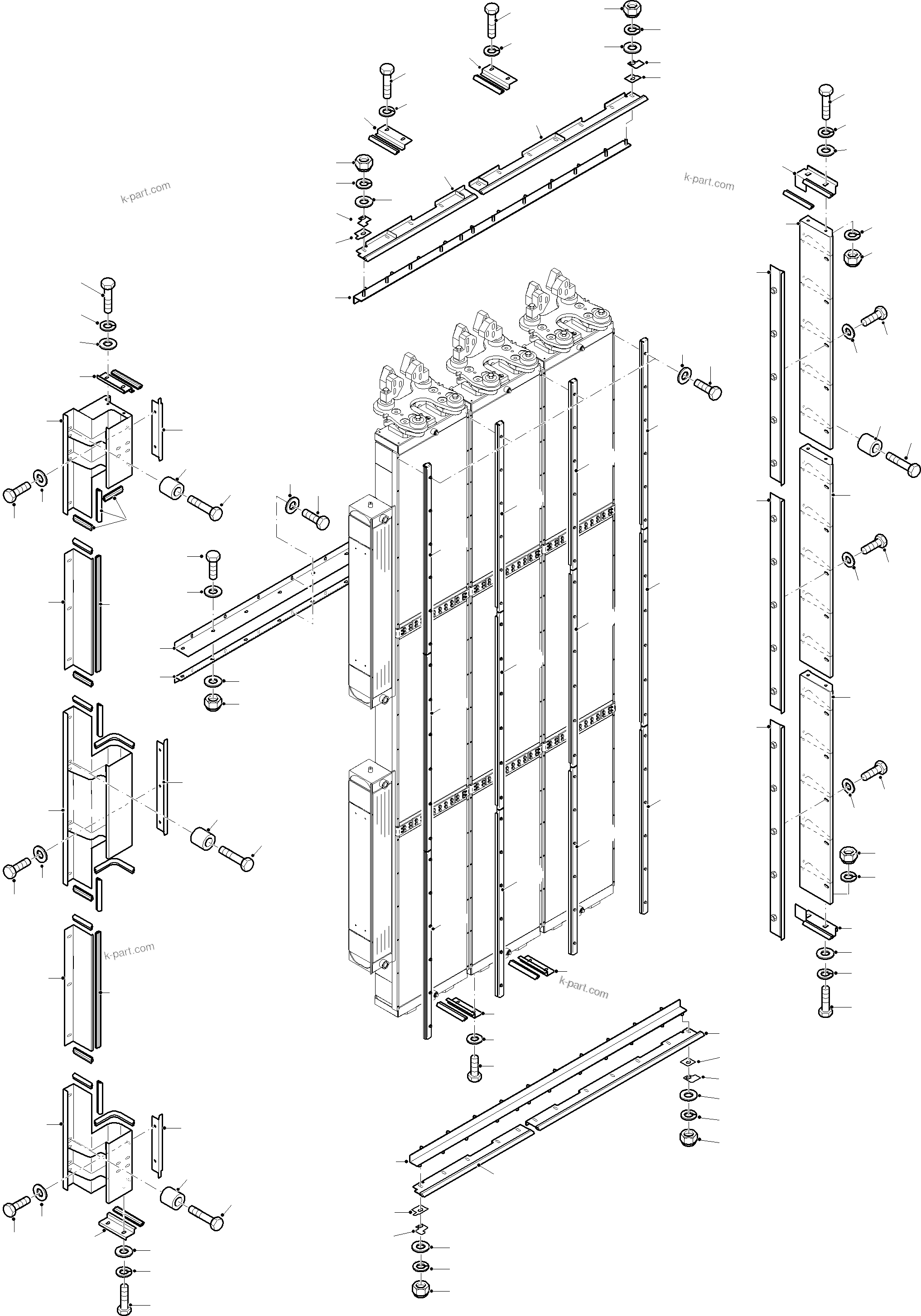 Komatsu parts book diagram for PC8000-11 S/N 12117: AIR SEAL OIL COOLER