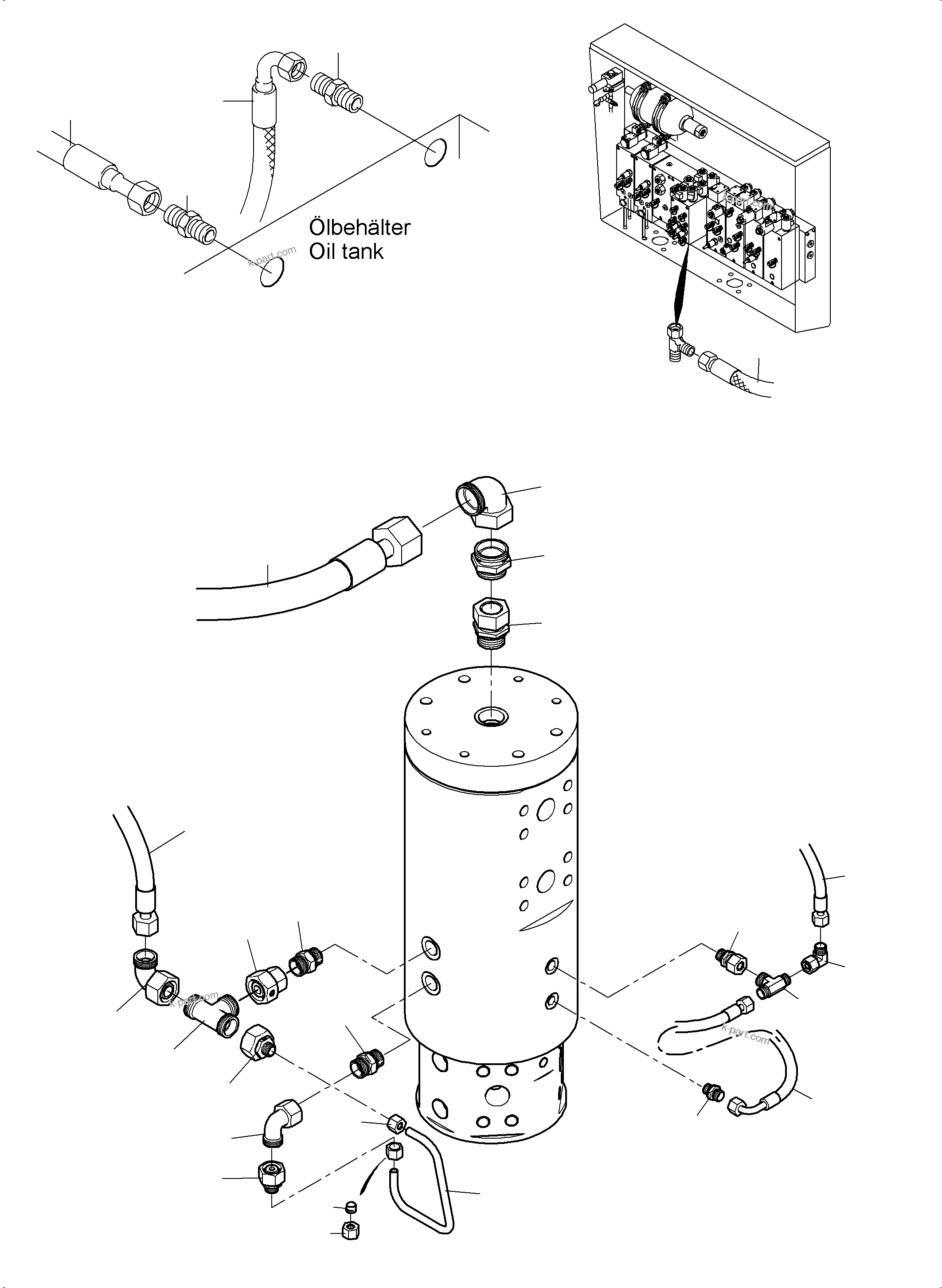 Komatsu parts book diagram for PC8000-11 S/N 12117: HYDR. LINES, ROTARY JOINT
