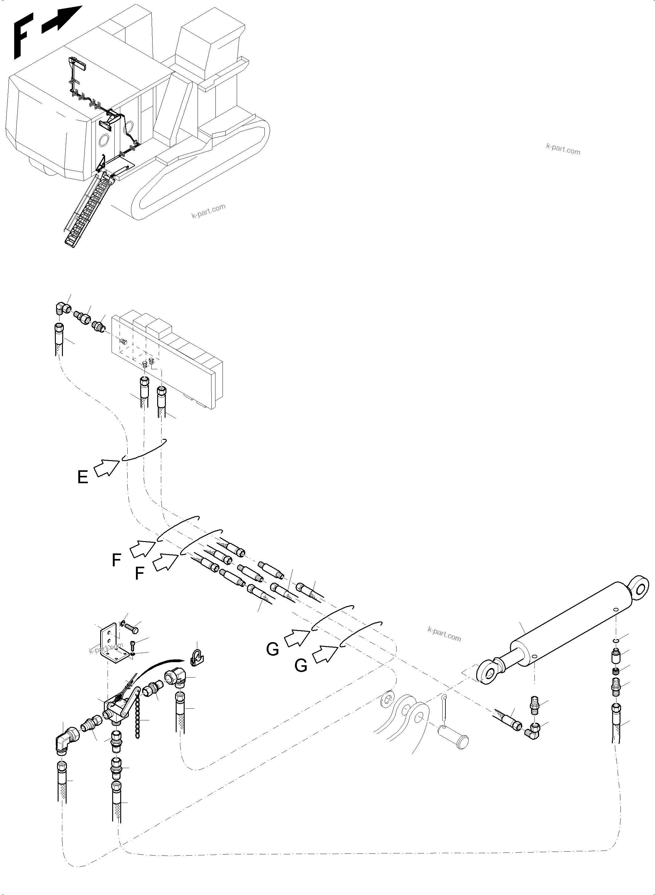 Komatsu parts book diagram for PC8000-11 S/N 12117: STEPS