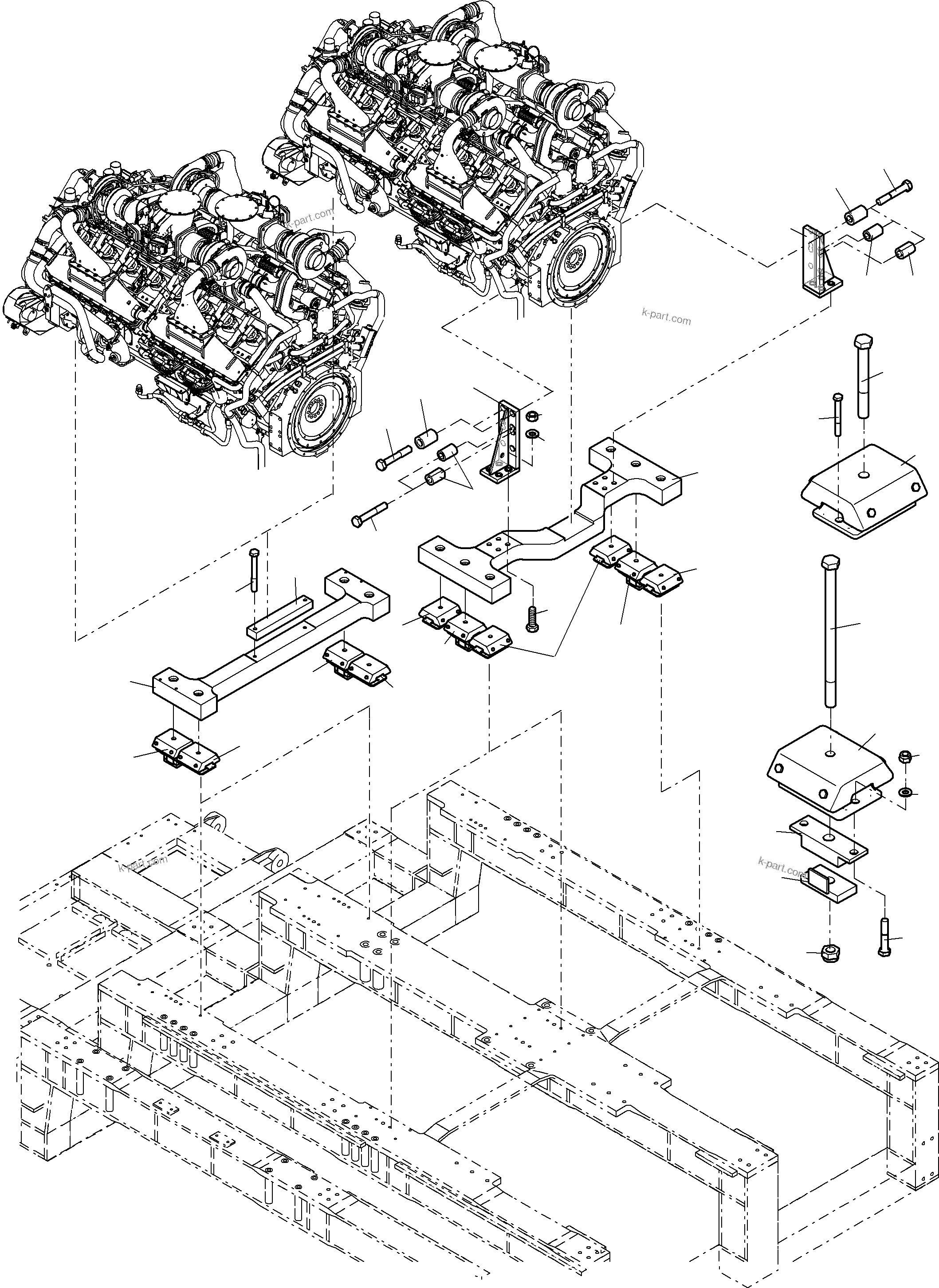 Komatsu parts book diagram for PC8000-11 S/N 12117: DRIVE ARRANGEMENT