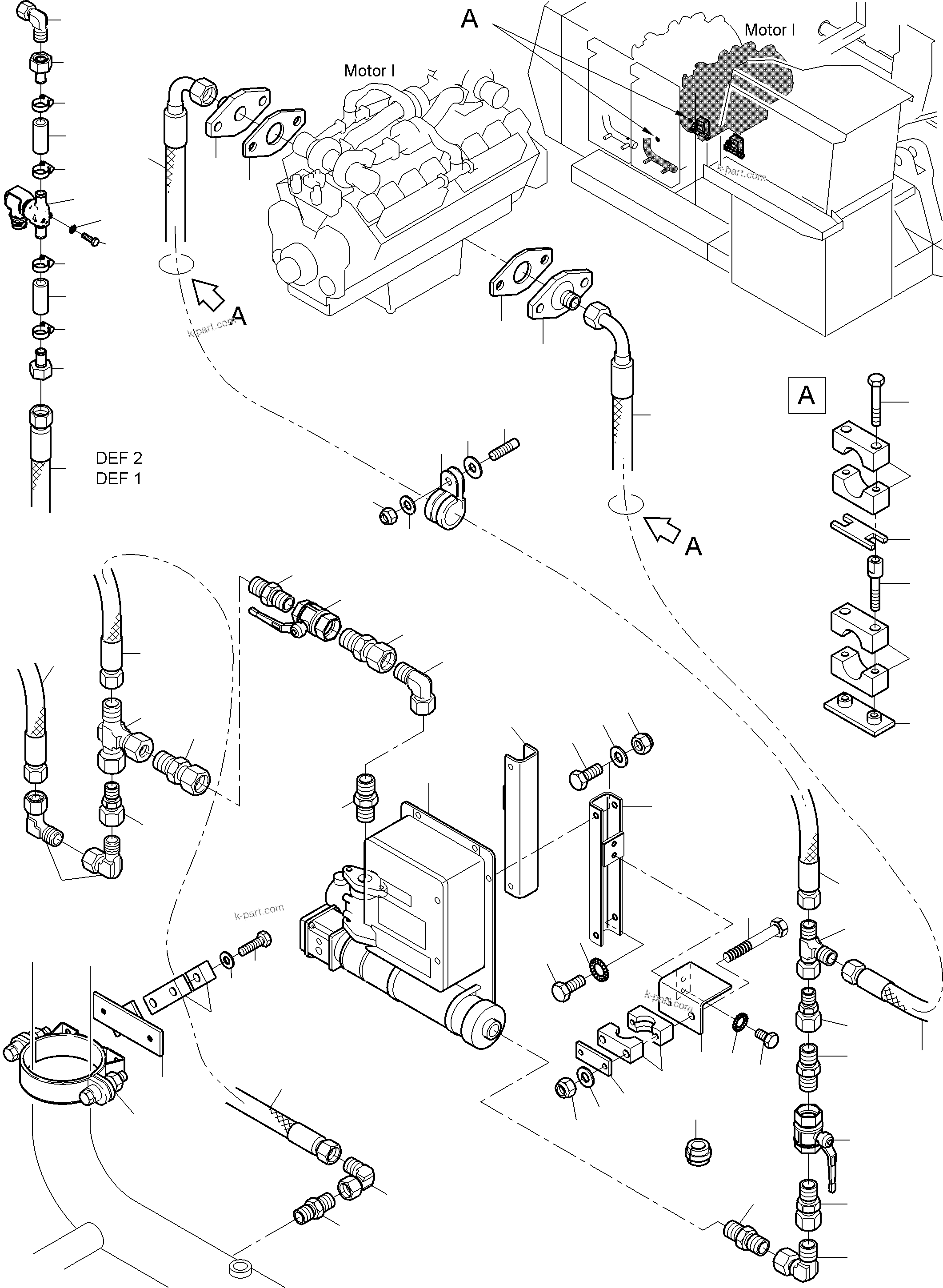 Komatsu parts book diagram for PC8000-11 S/N 12117: TEMPERATURE CONDITIONING - ENGINE COOL WATER-RESVERVE цLTANK-DEF TANK