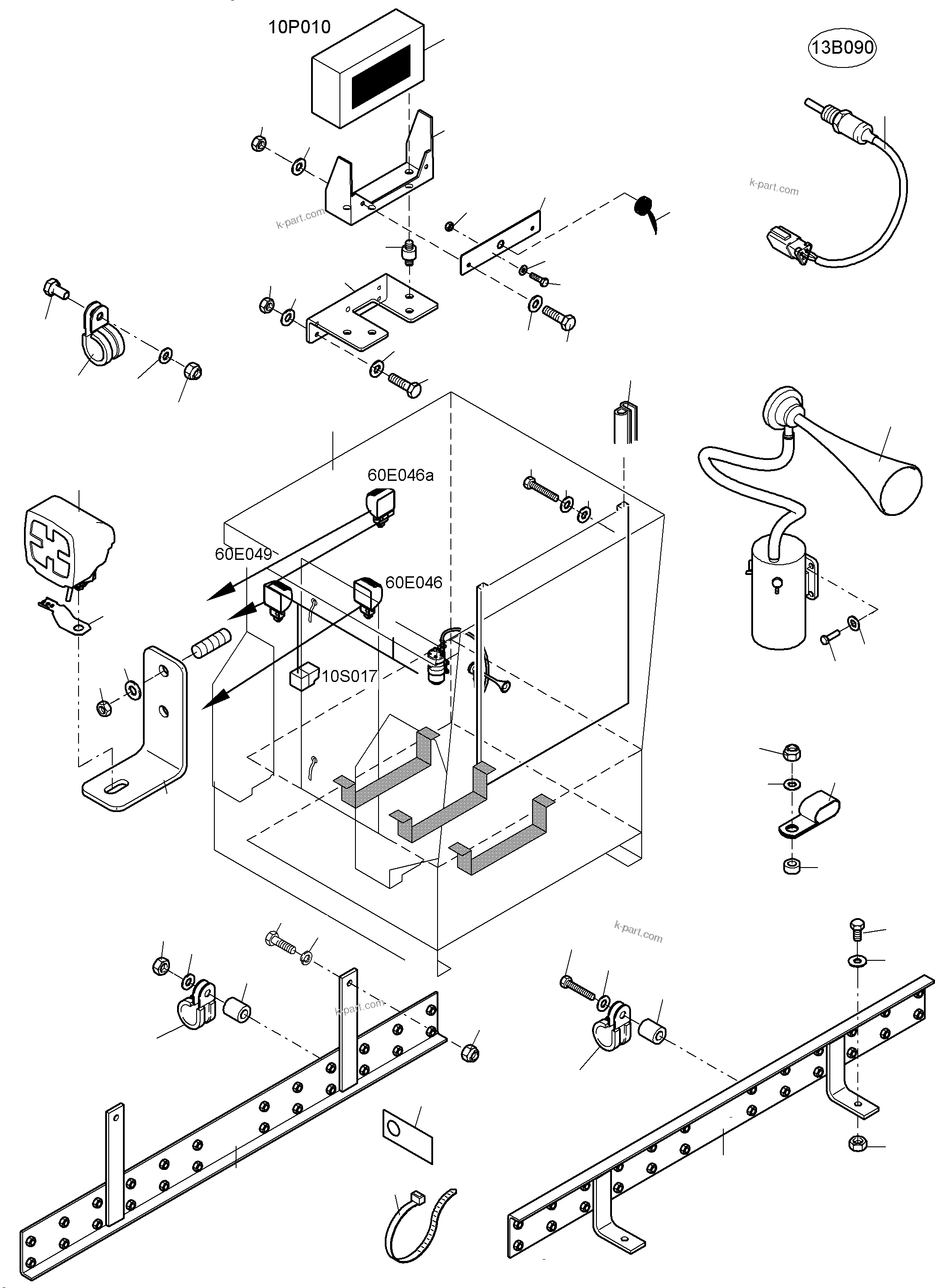 Komatsu parts book diagram for PC8000-11 S/N 12117: ELECTRIC - CAB SUPPORT