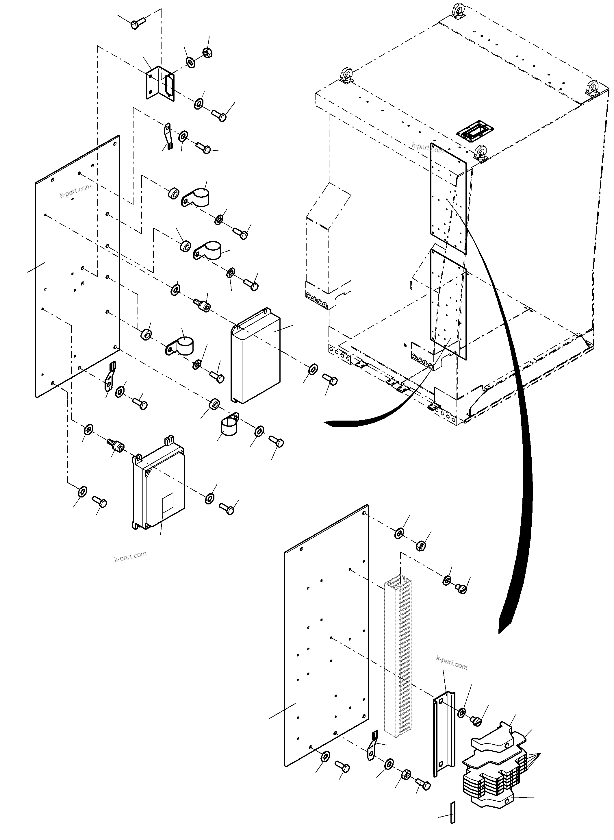 Komatsu parts book diagram for PC8000-11 S/N 12117: ELECTRIC - CAB SUPPORT