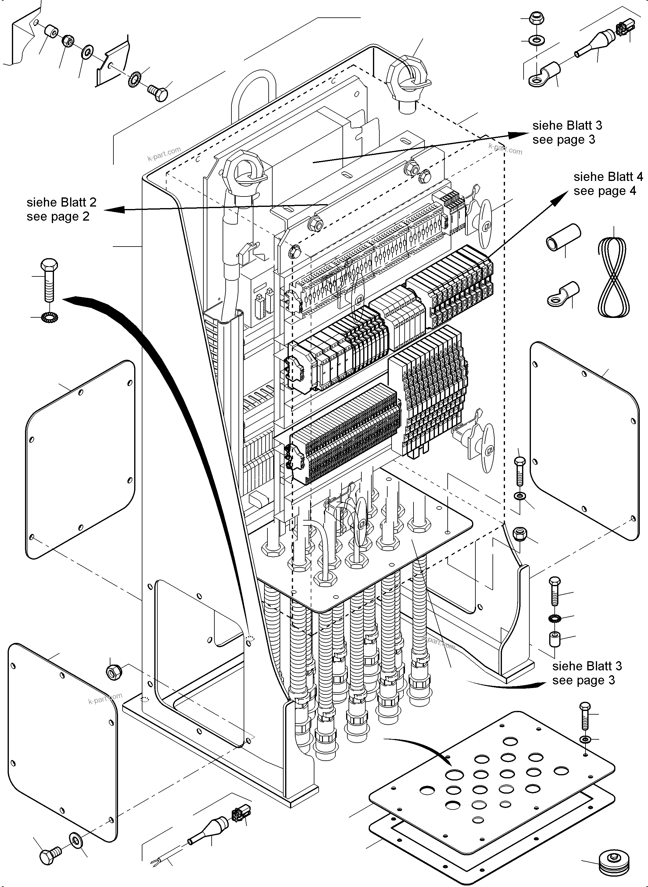 Komatsu parts book diagram for PC8000-11 S/N 12117: SWITCH CABINET ORT 51