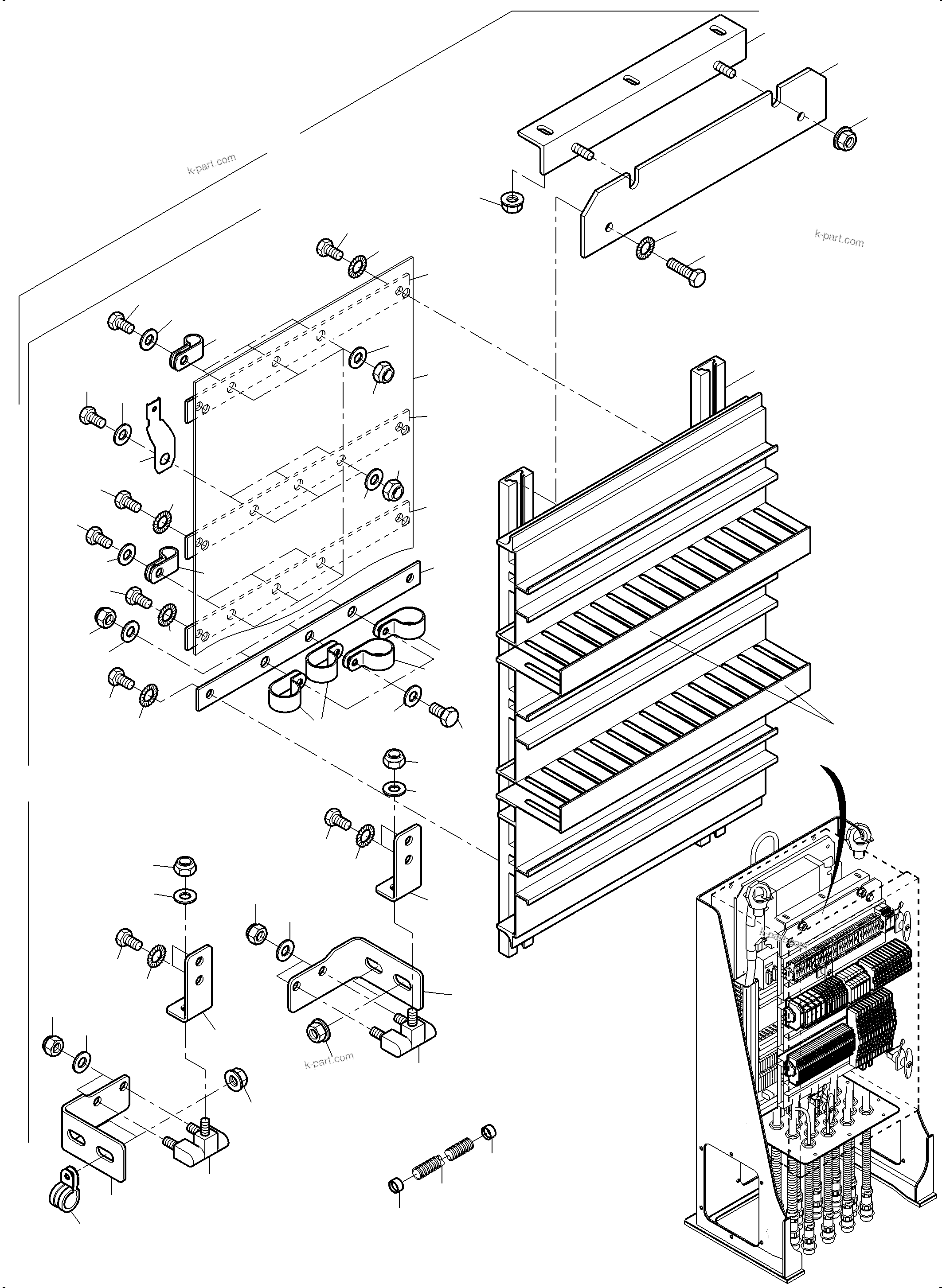 Komatsu parts book diagram for PC8000-11 S/N 12117: SWITCH CABINET ORT 51