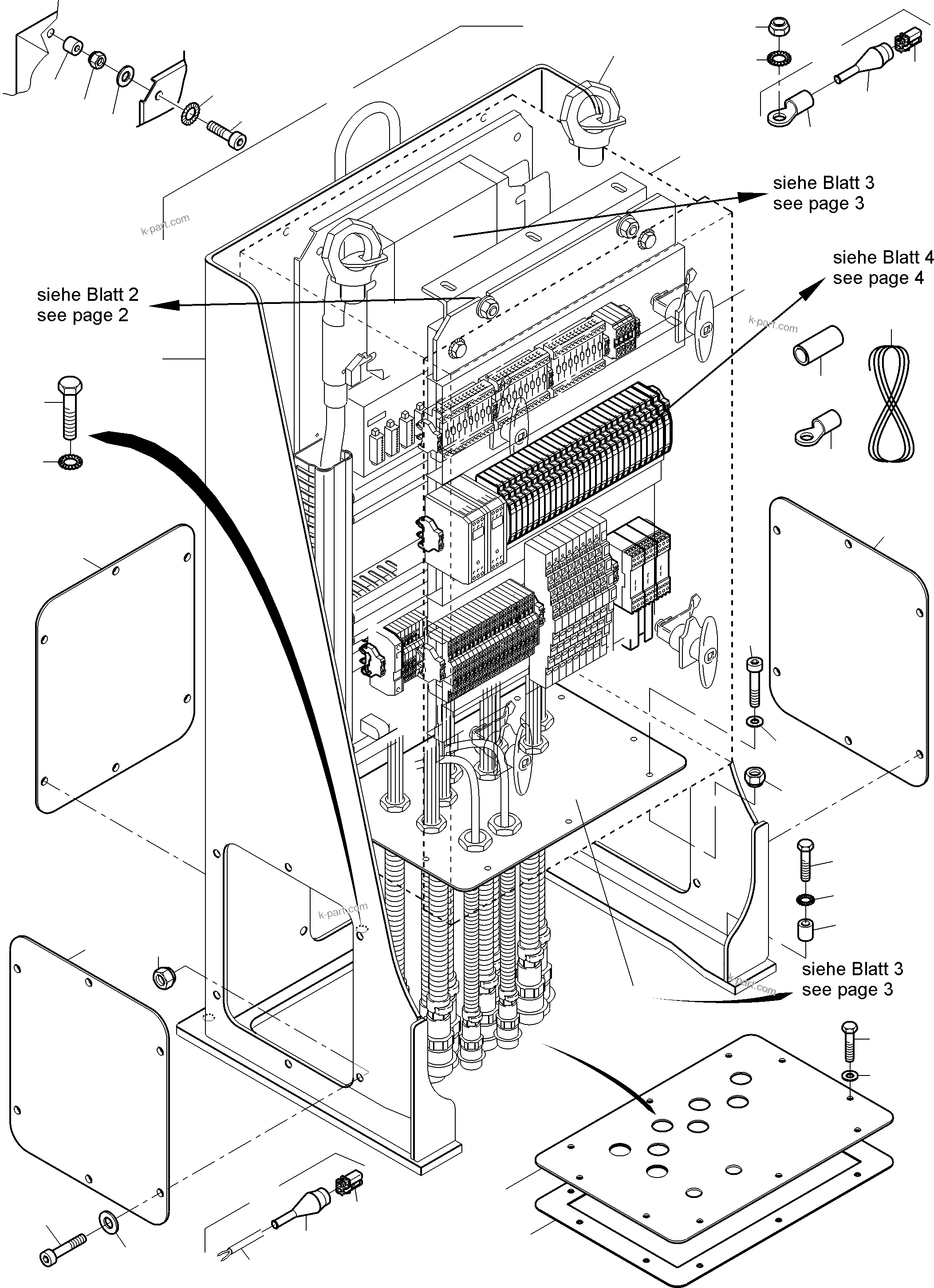Komatsu parts book diagram for PC8000-11 S/N 12117: SWITCH CABINET ORT 56