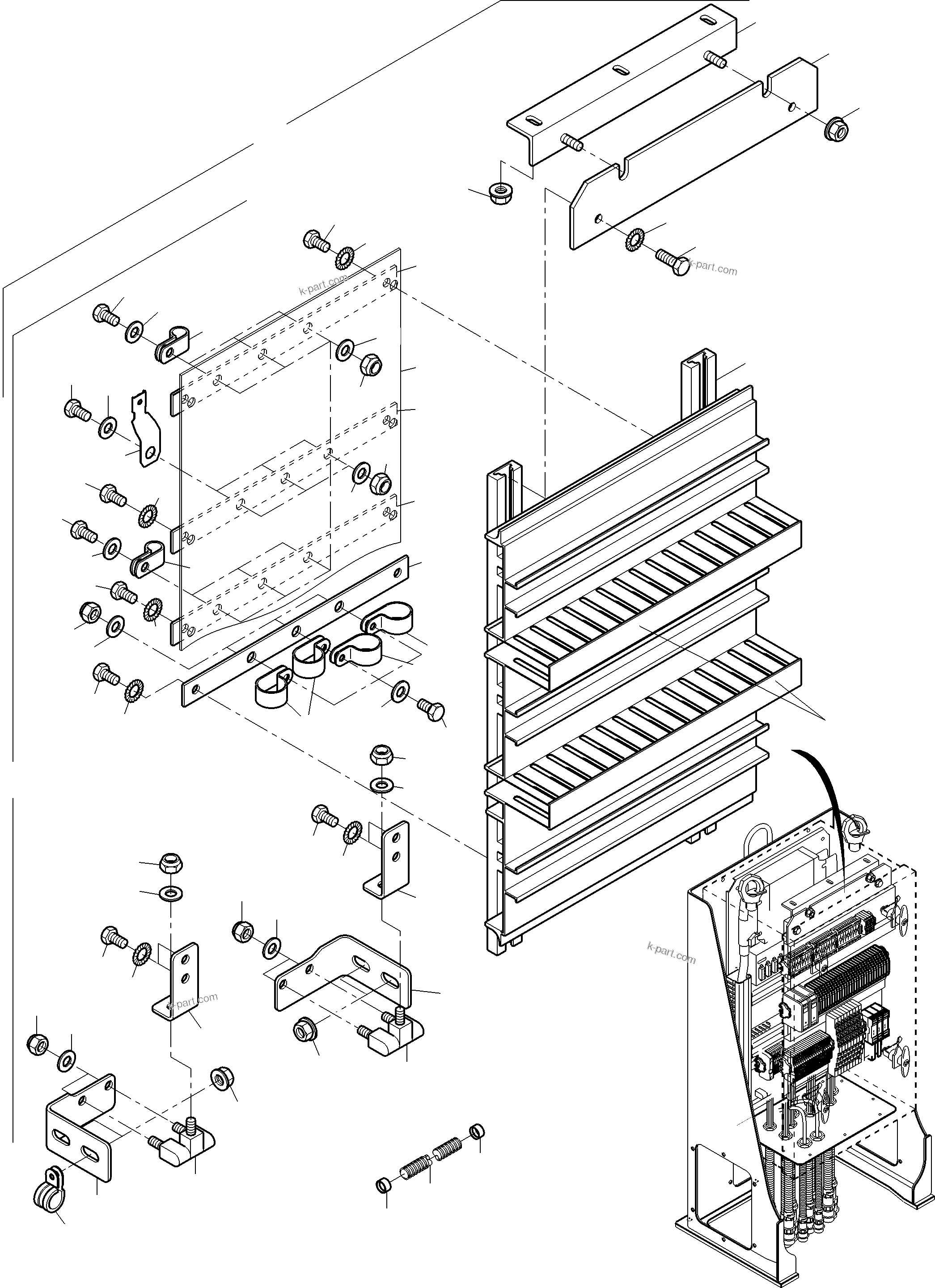 Komatsu parts book diagram for PC8000-11 S/N 12117: SWITCH CABINET ORT 56