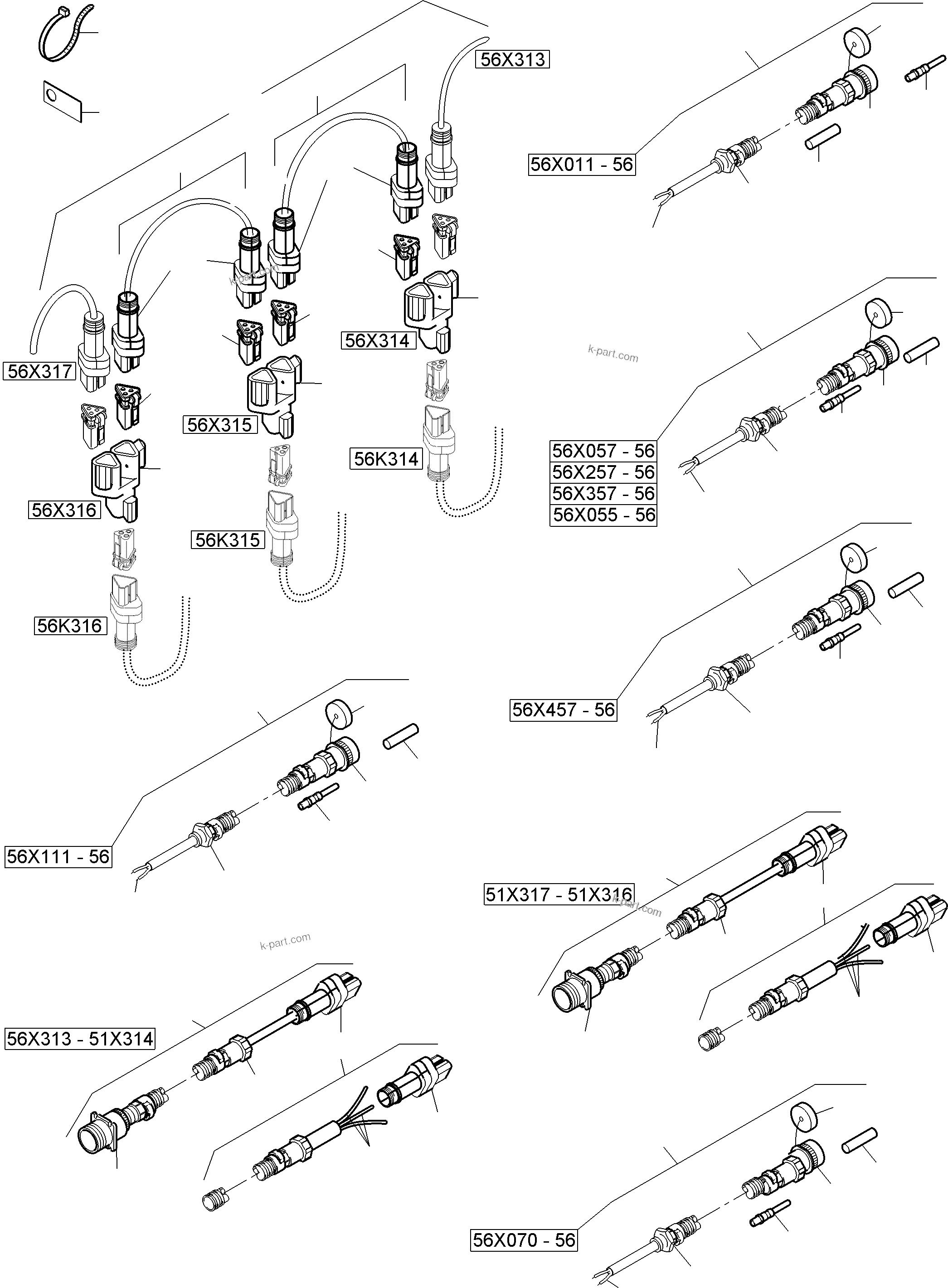Komatsu parts book diagram for PC8000-11 S/N 12117: SWITCH CABINET ORT 56