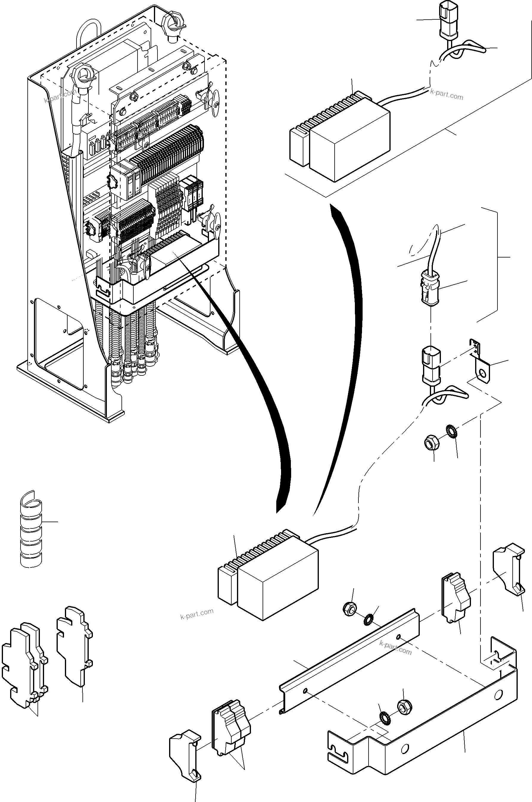 Komatsu parts book diagram for PC8000-11 S/N 12117: SWITCH CABINET ORT 56