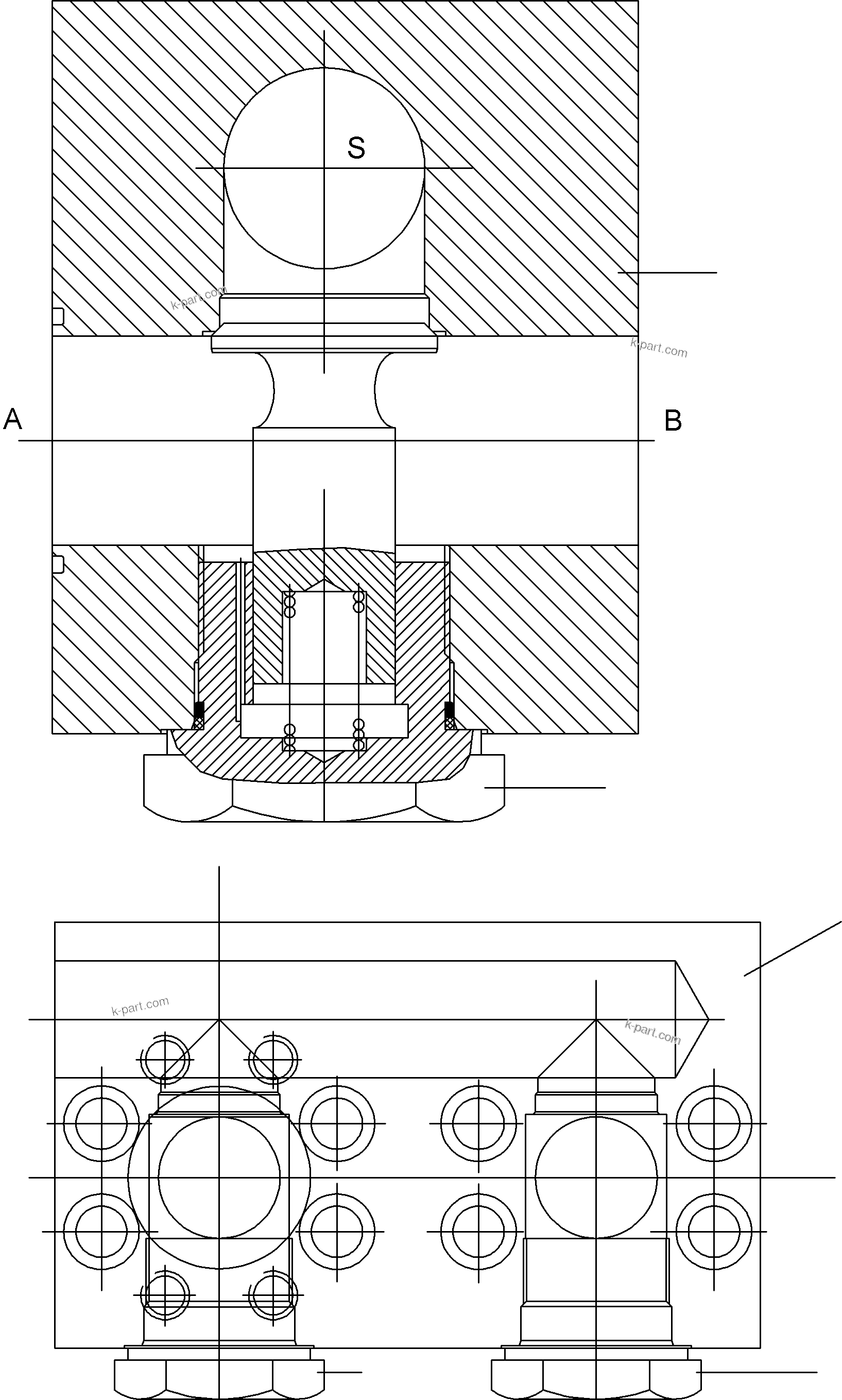 Komatsu parts book diagram for PC8000-11 S/N 12117: NON RETURN VALVE