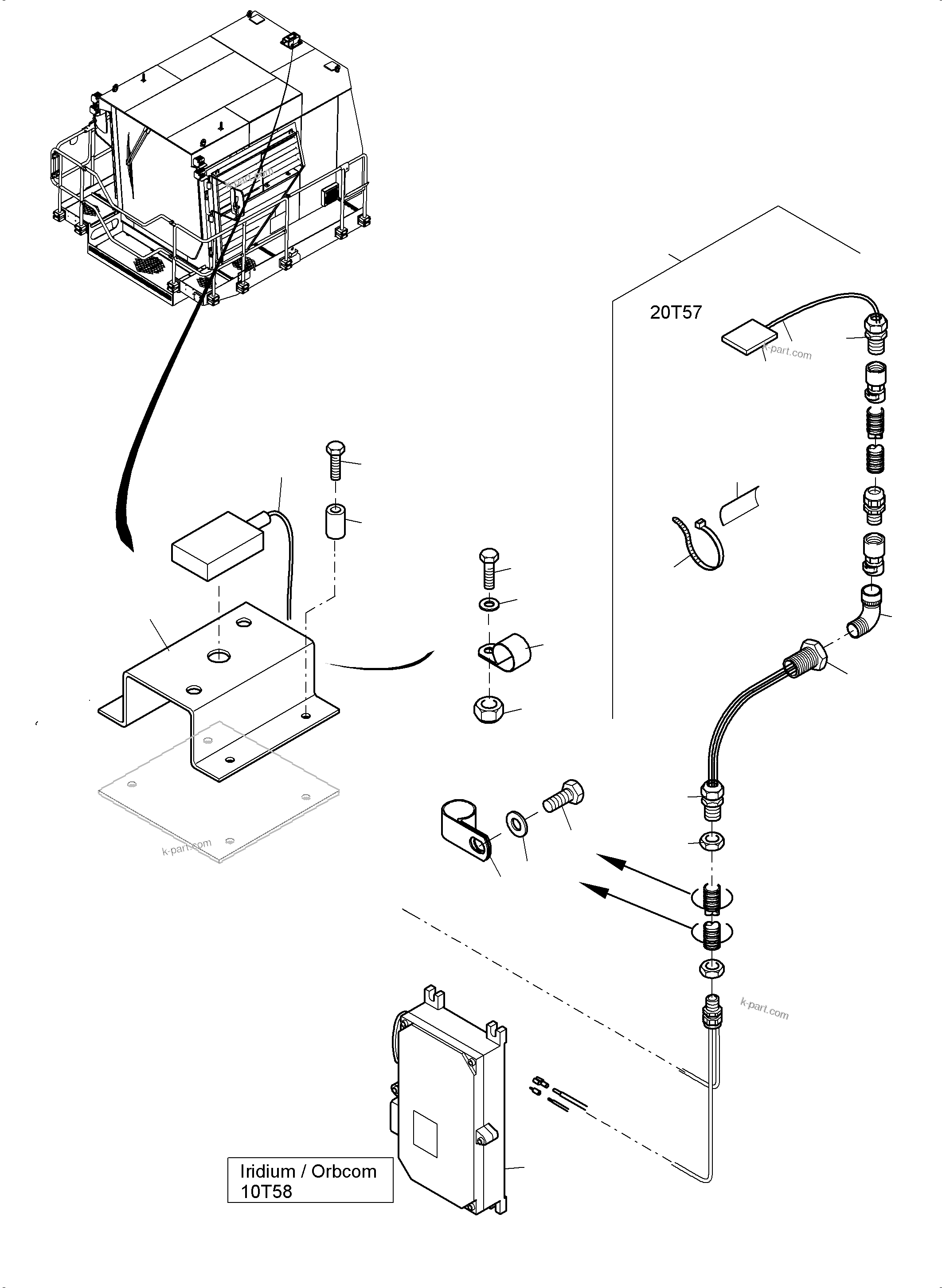 Komatsu parts book diagram for PC8000-11 S/N 12117: DATA TRANSFER "IRIDIUM"