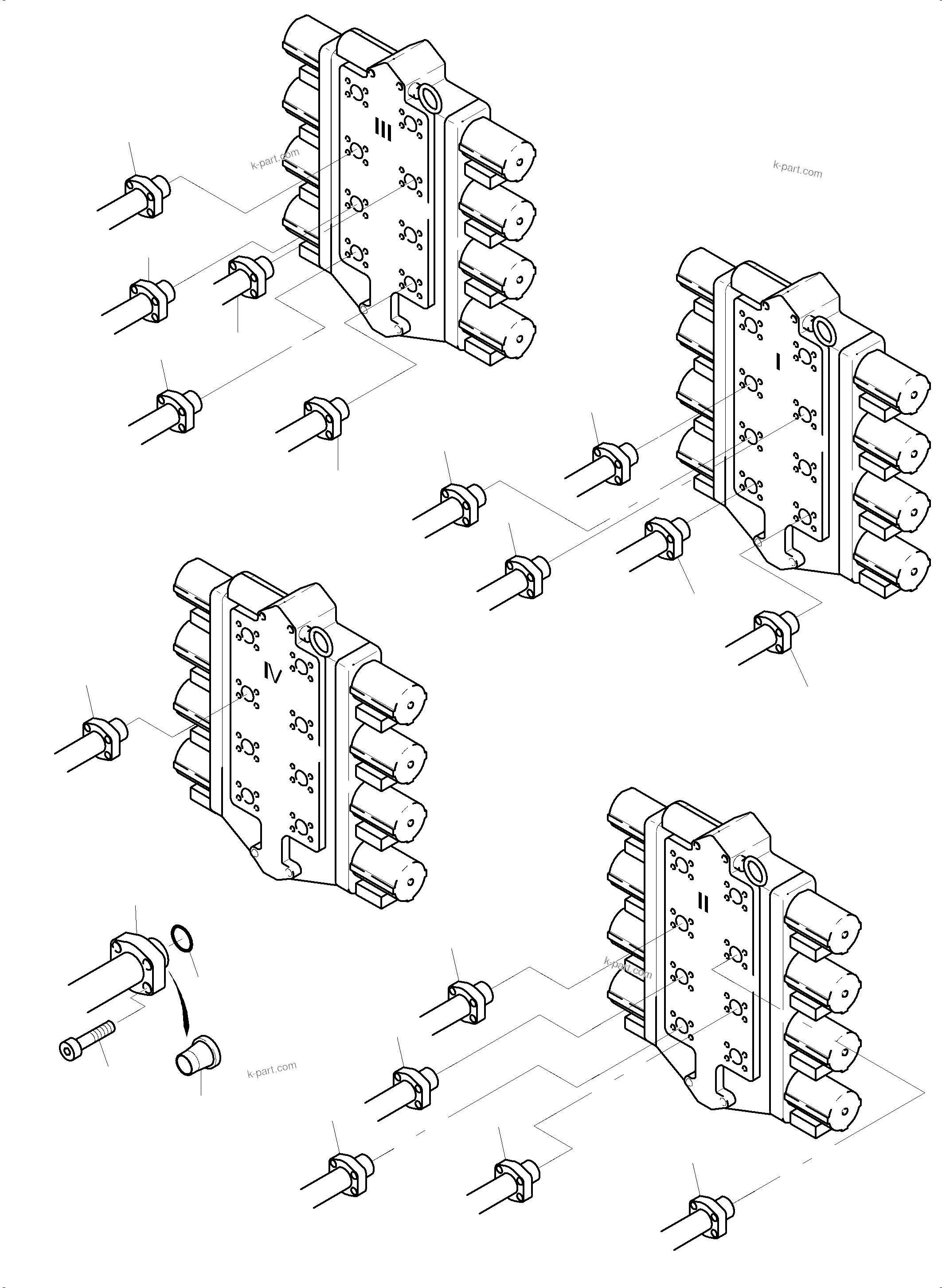 Komatsu parts book diagram for PC8000-11 S/N 12118: PIPES-CONTROL BLOCKS