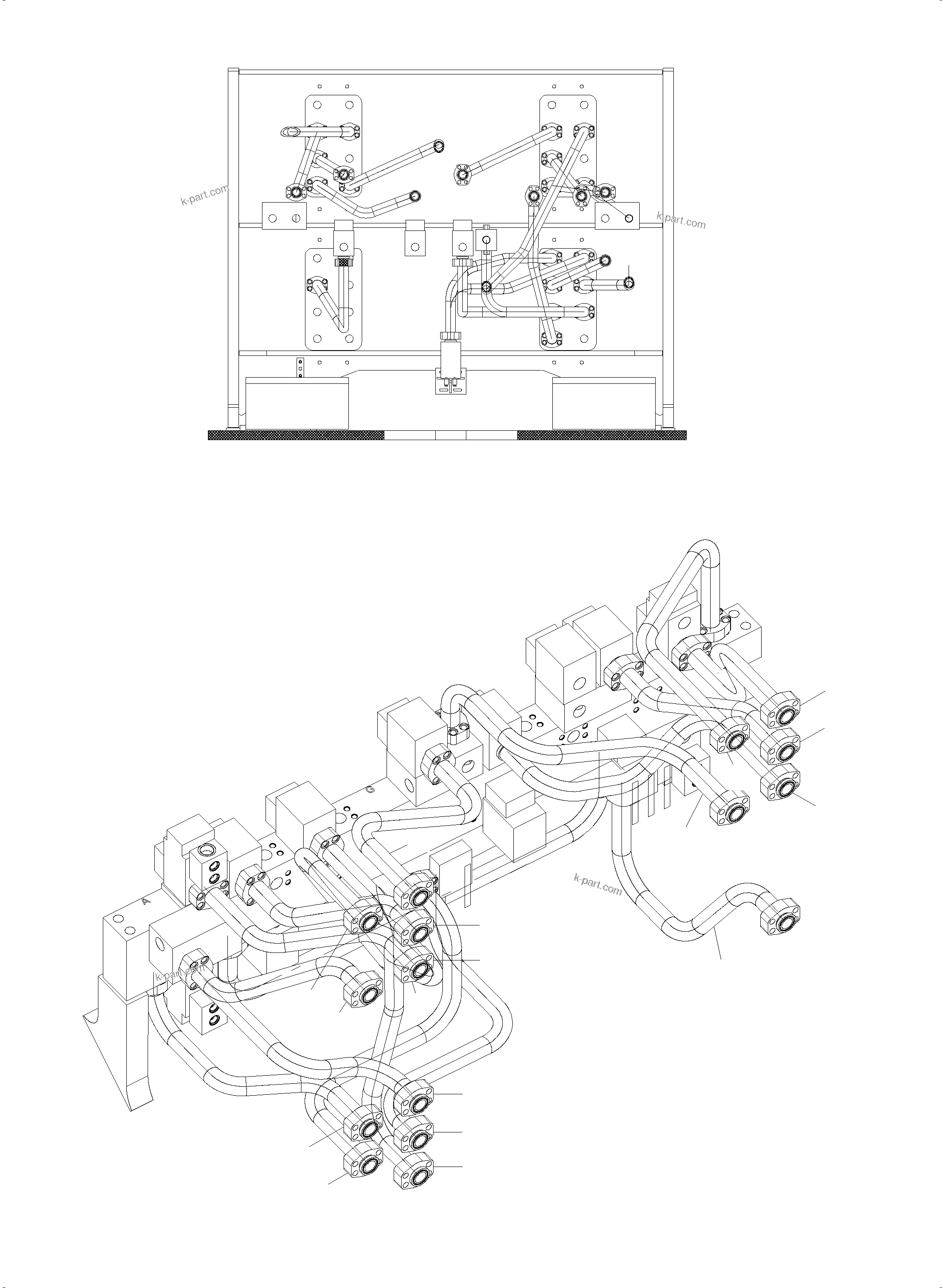 Komatsu parts book diagram for PC8000-11 S/N 12118: PIPES-CONTROL BLOCKS
